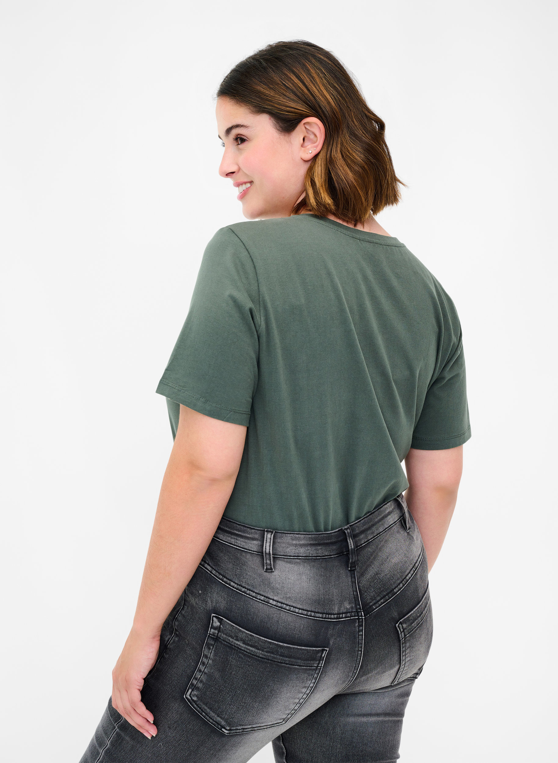 Basic t-shirt - Green - Sz. 42-60 