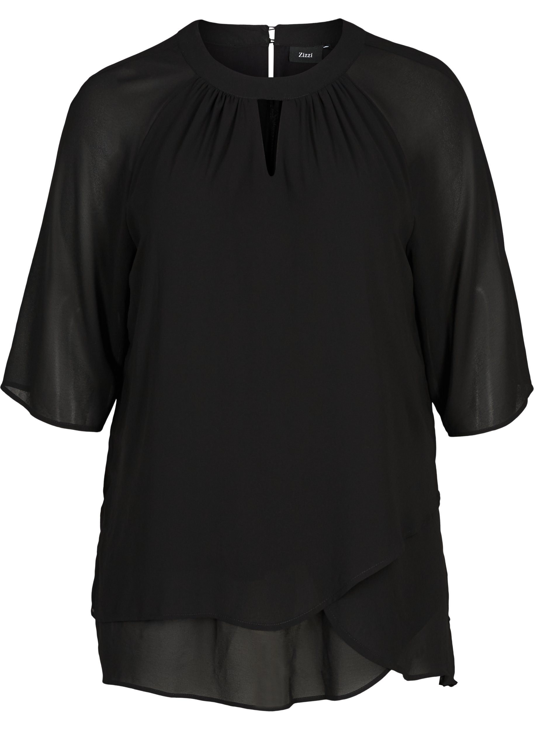 Chiffon blouse - Black - Sz. 42-60 