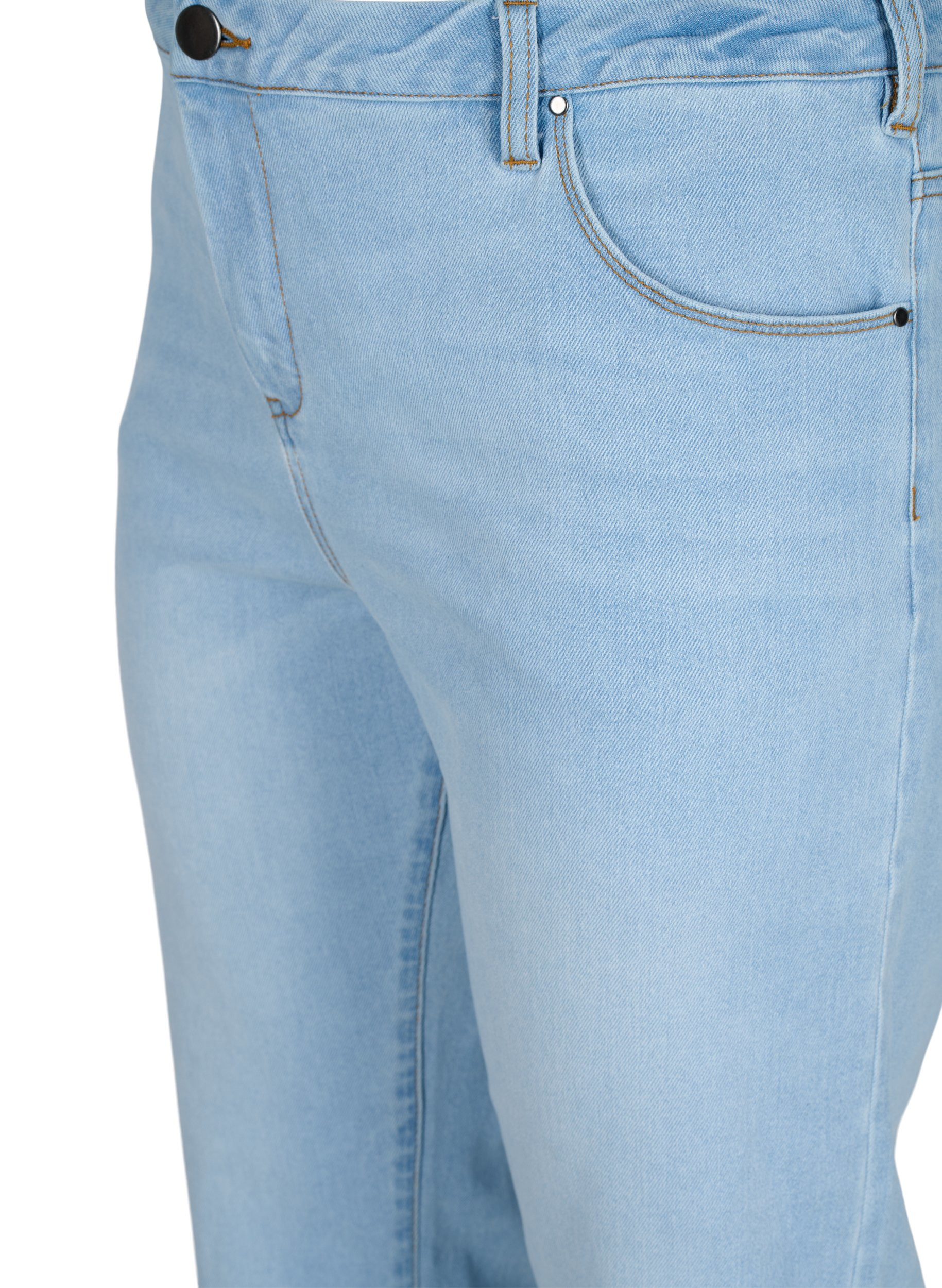 7/8 jeans with raw hems and high waist, Super L.Blue Denim, Packshot image number 2