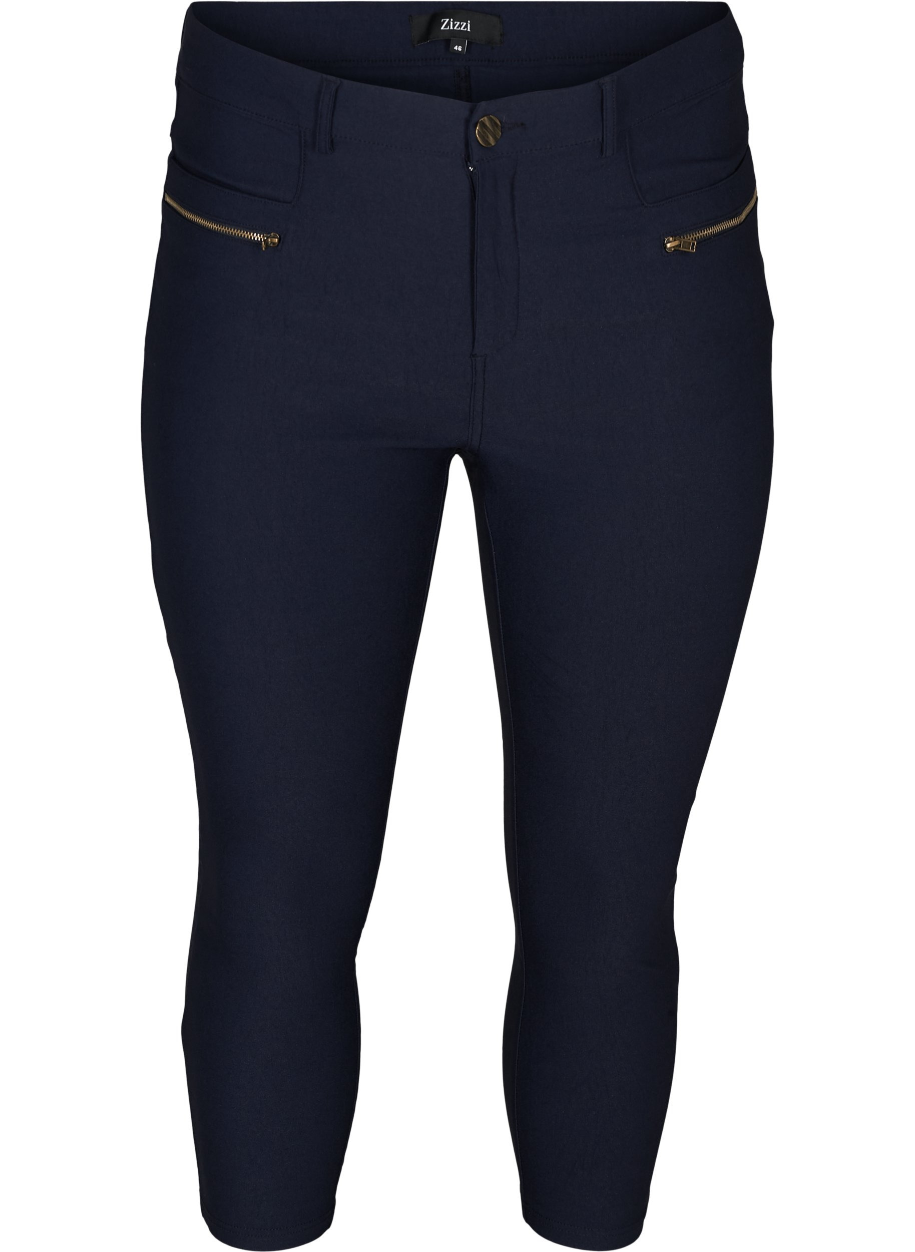 Close-fitting capri trousers in viscose blend, Night Sky, Packshot image number 0