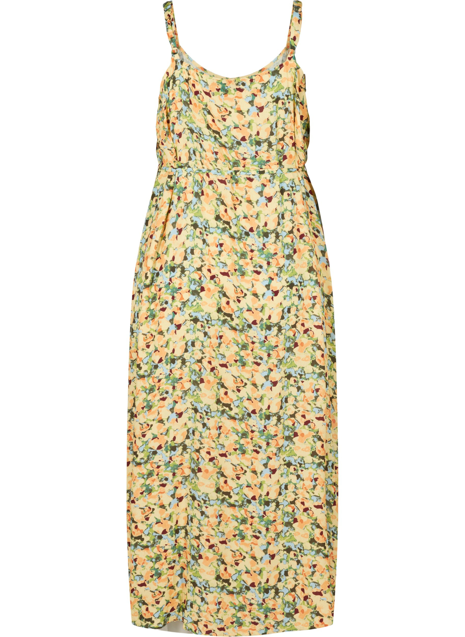 Printed Maxi dress in viscose, Yellow Summer AOP, Packshot image number 1