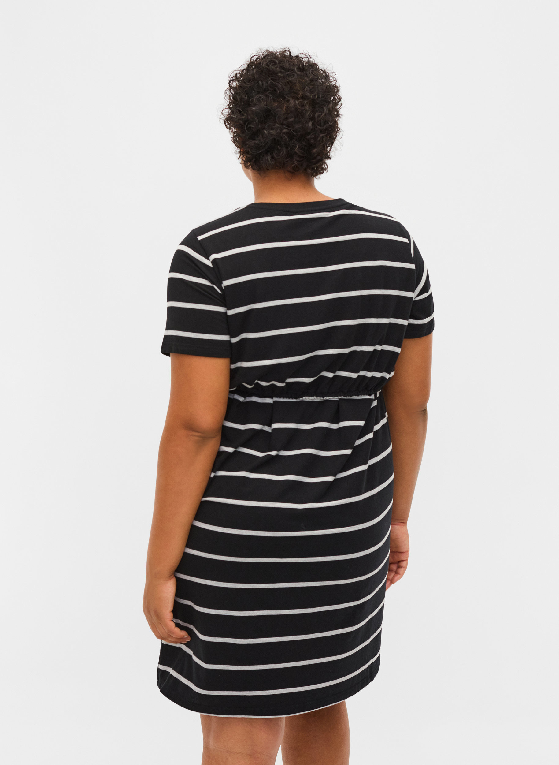 Striped maternity dress in viscose 