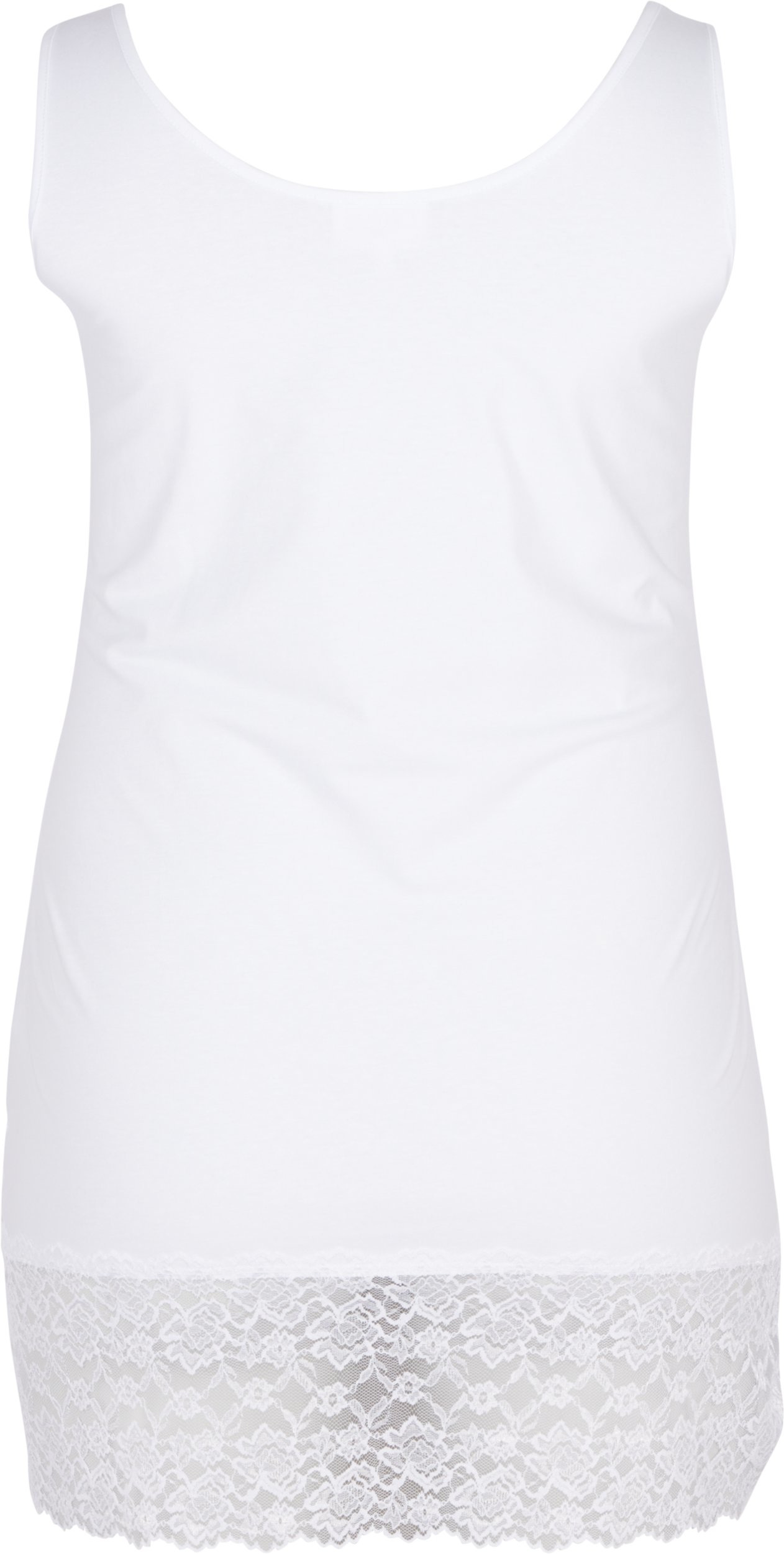 Vest top with lace trim, Bright White, Packshot image number 1