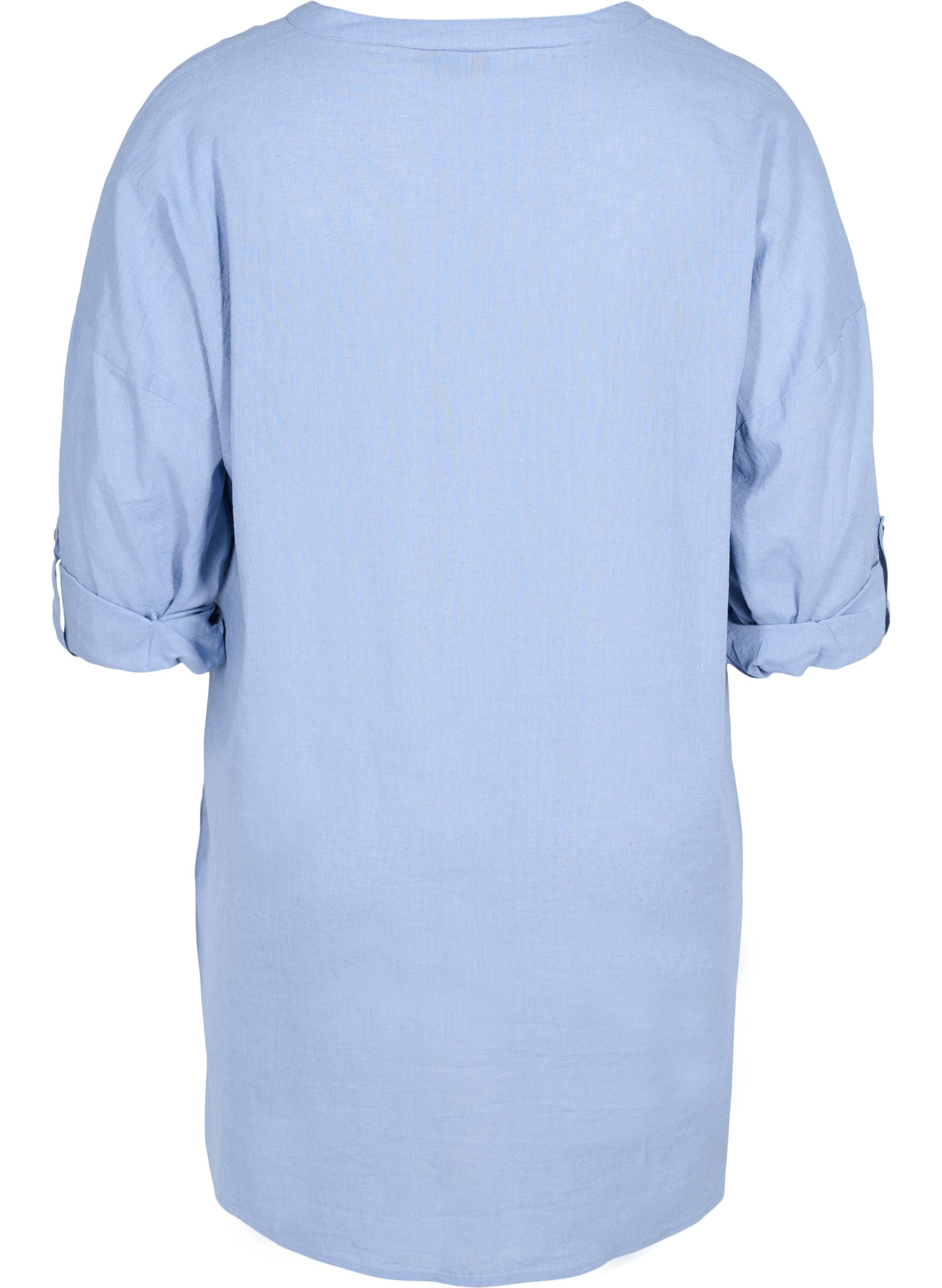 Blouse with 3/4-length sleeves and button closure, Troposphere, Packshot image number 1