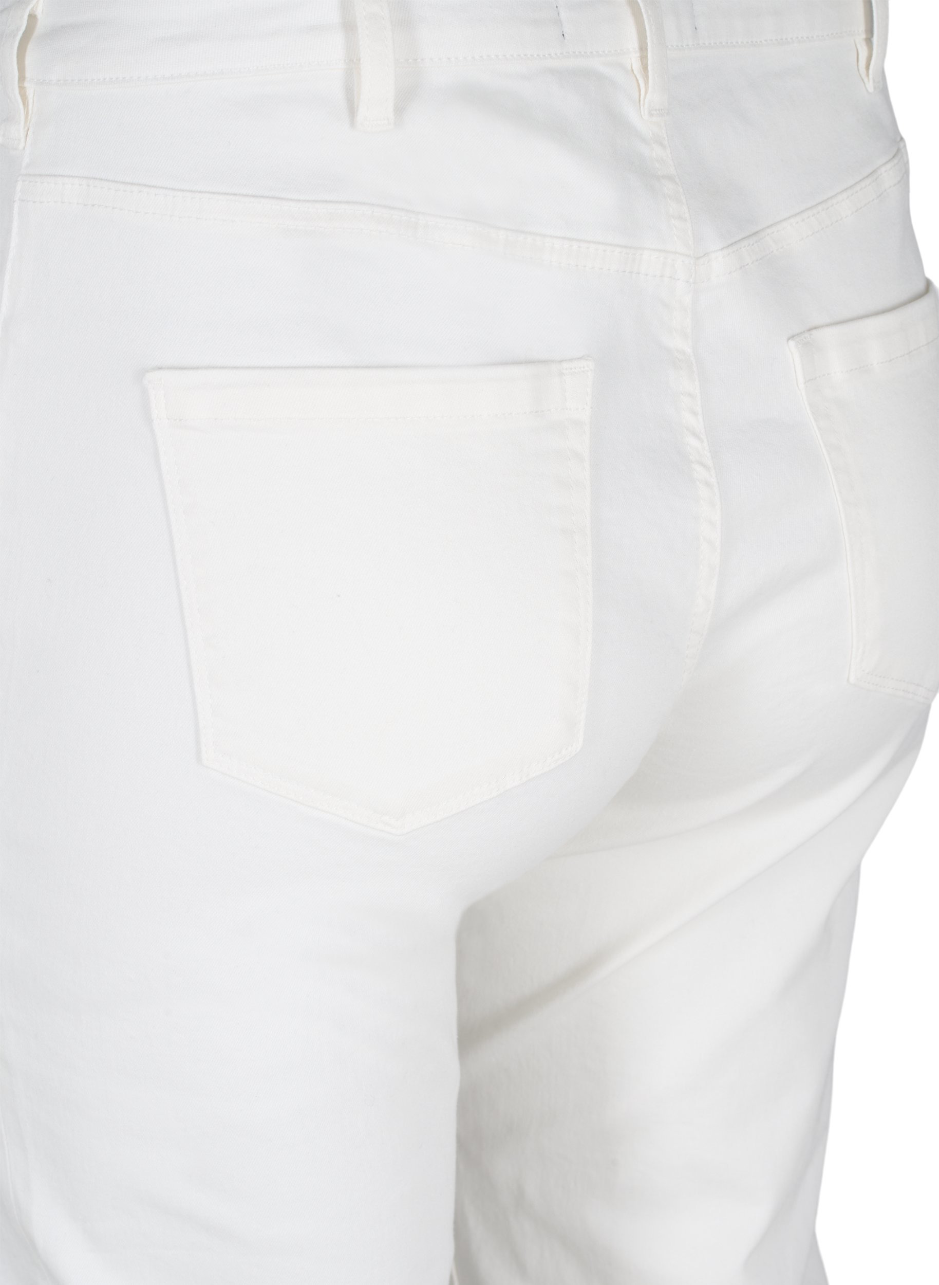 7/8 jeans with raw hems and high waist, White, Packshot image number 3