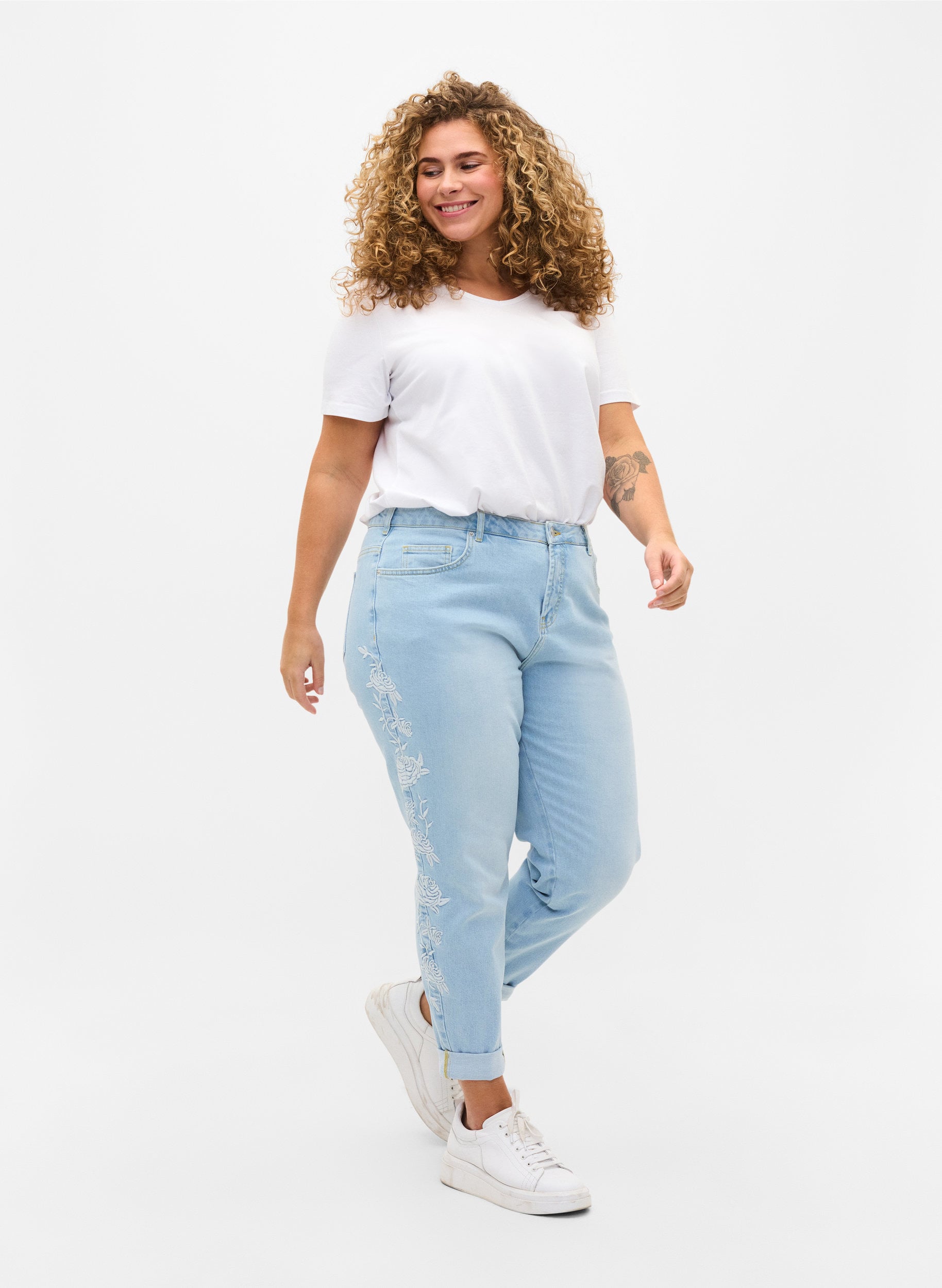 Cropped mom fit Mille jeans with 