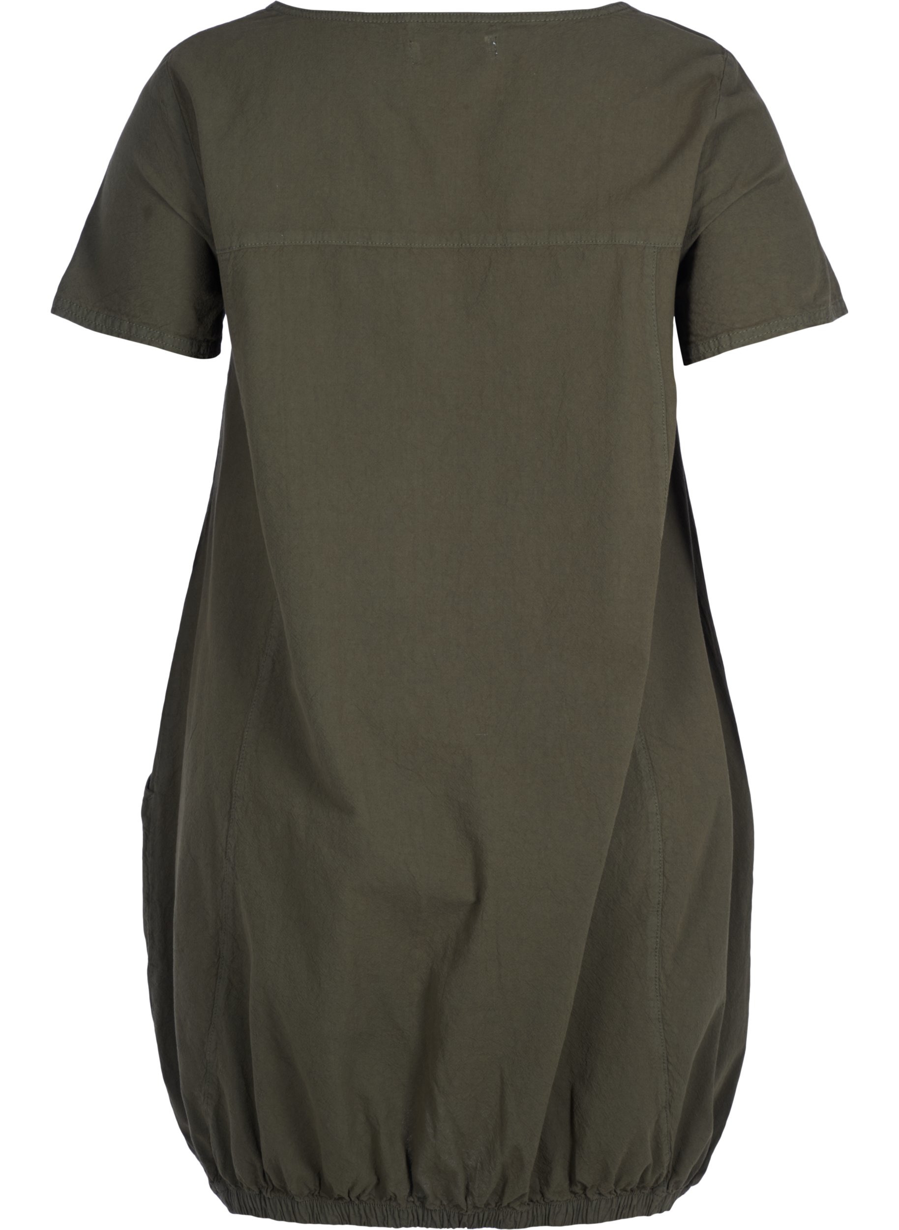 Short-sleeved cotton dress, Ivy Green, Packshot image number 1
