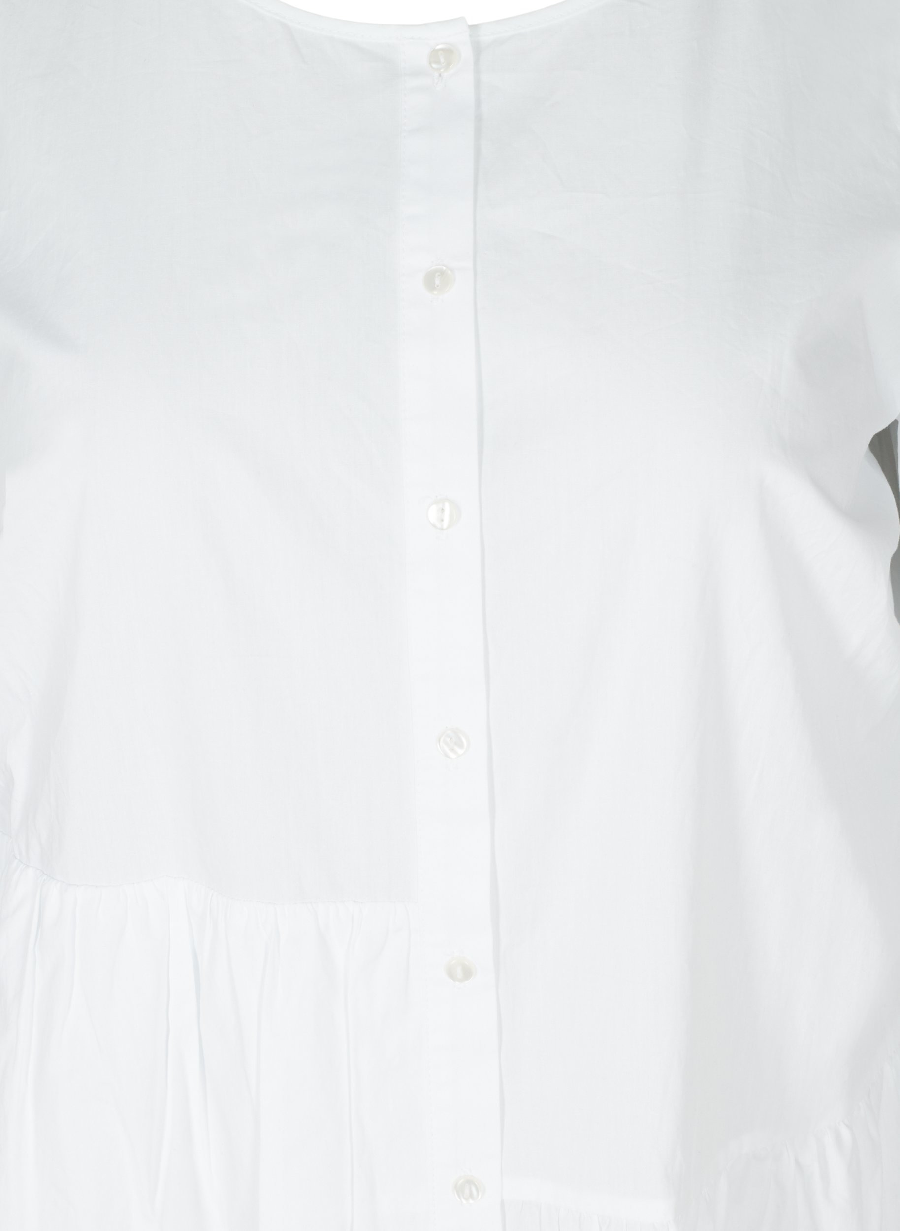 Cotton shirt dress with puff sleeves 