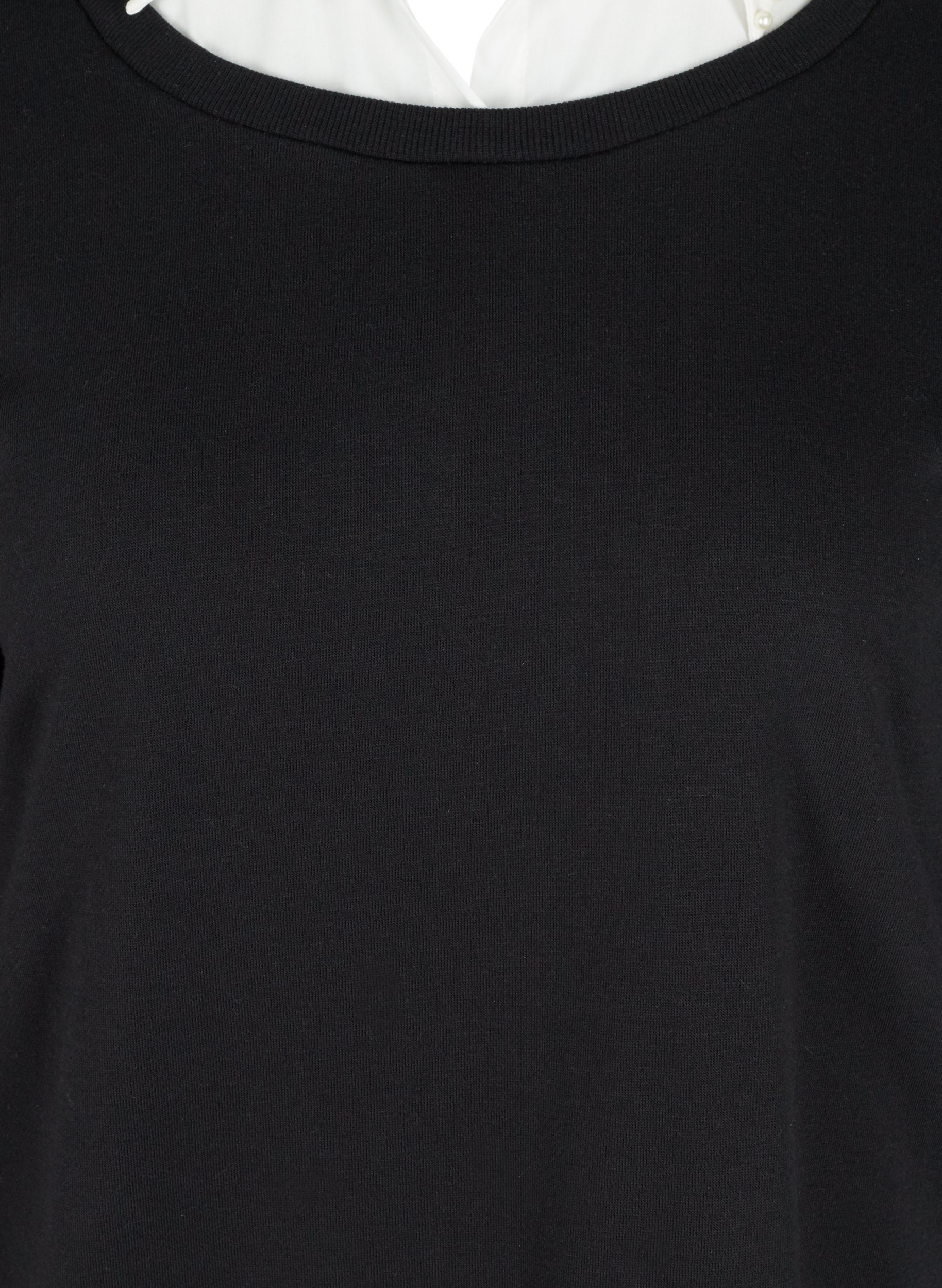 Sweater with attached shirt - Black ...