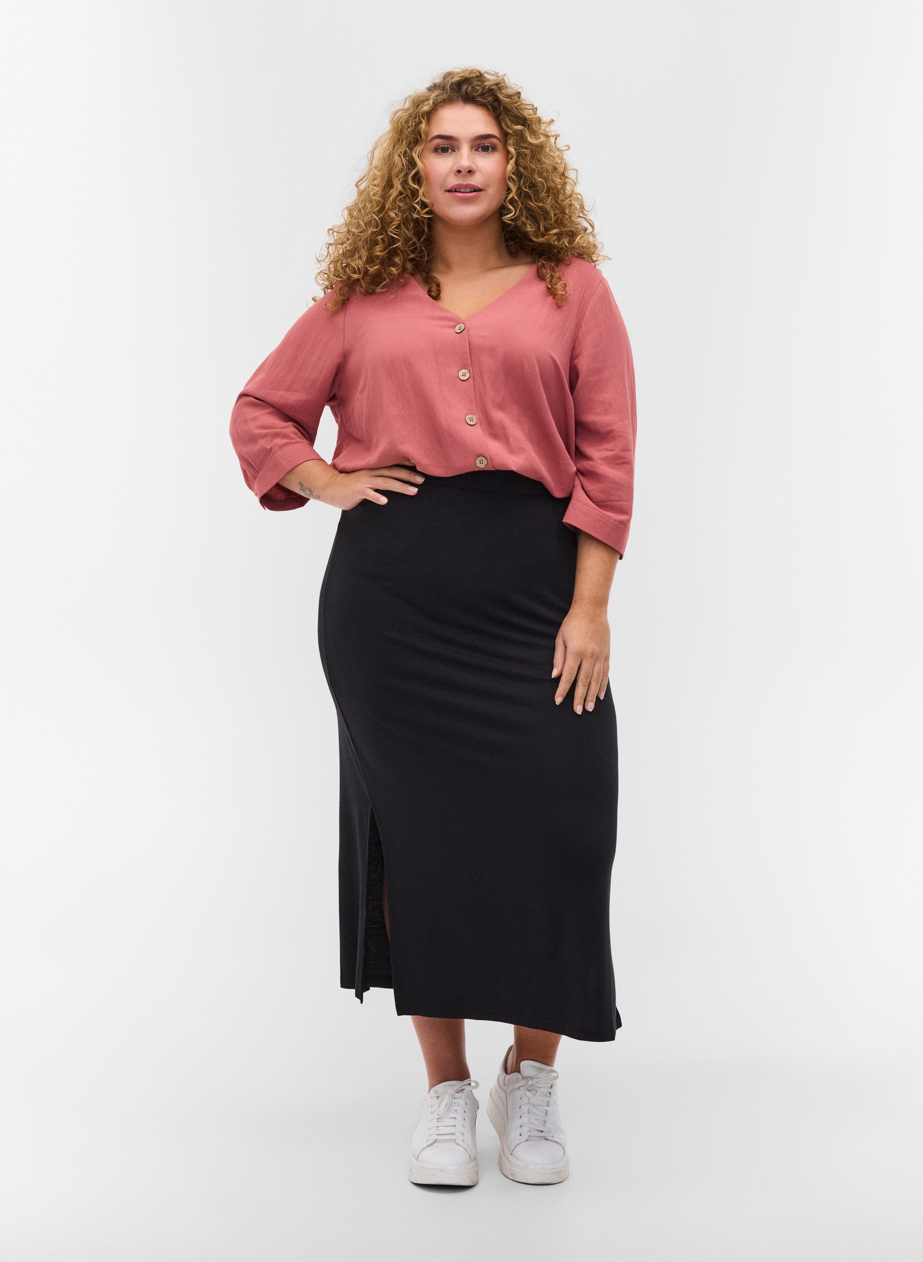 Long skirt, Black, Model image number 0