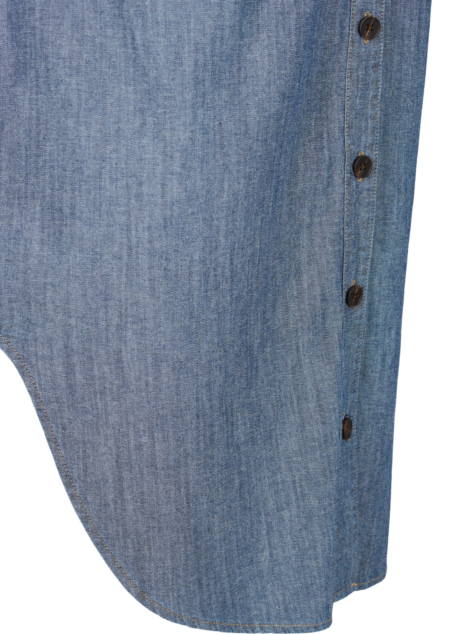 Long denim shirt jacket - Blue - Sz. 42 