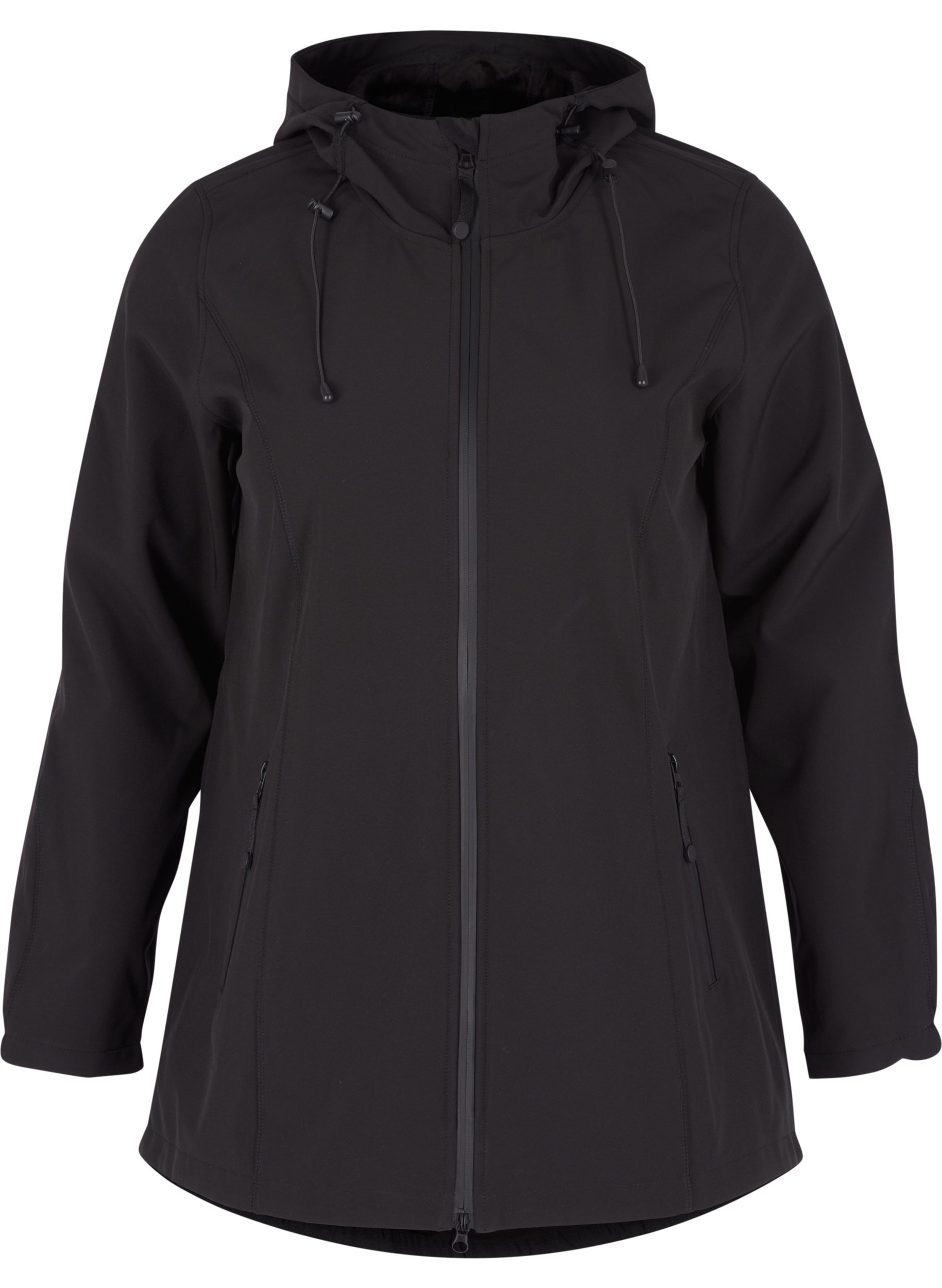 Short, hooded softshell jacket - Black 
