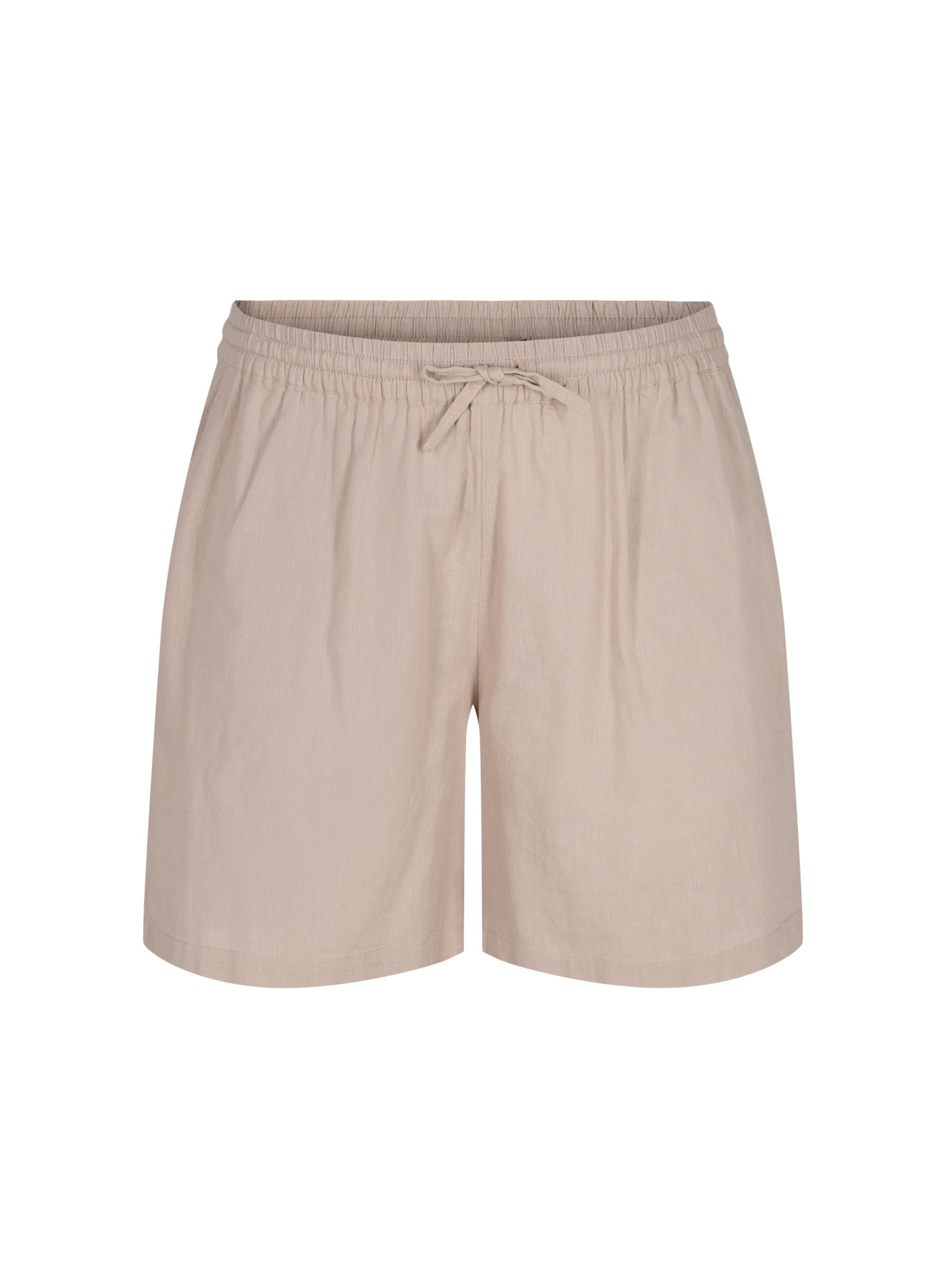 Loose shorts in a cotton blend with linen, Simply Taupe, Packshot