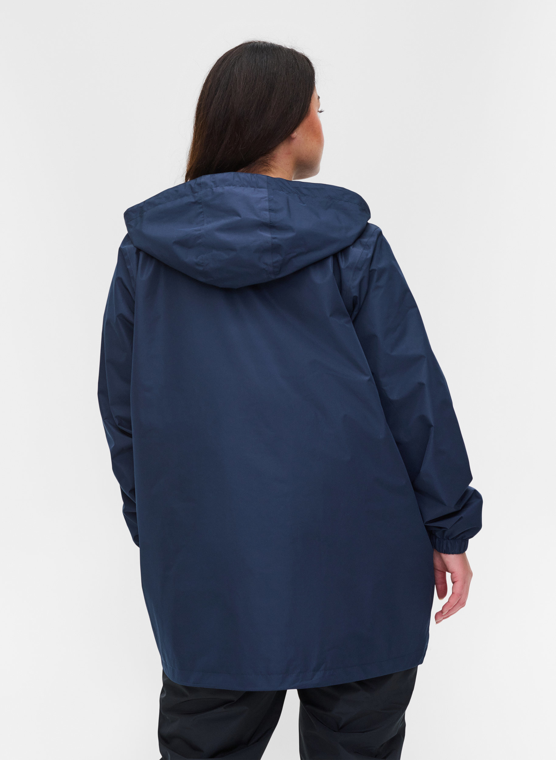 Rain jacket with adjustable bottom hem and hood, Navy Blazer, Model image number 1