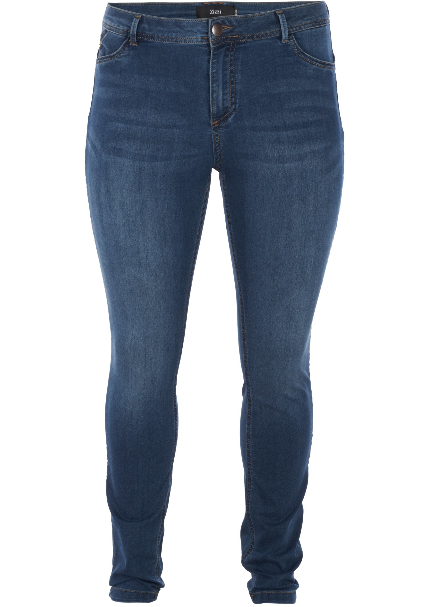 Extra slim fit Nille jeans with a high waist - Blue - Sz. 42-60 -  Zizzifashion