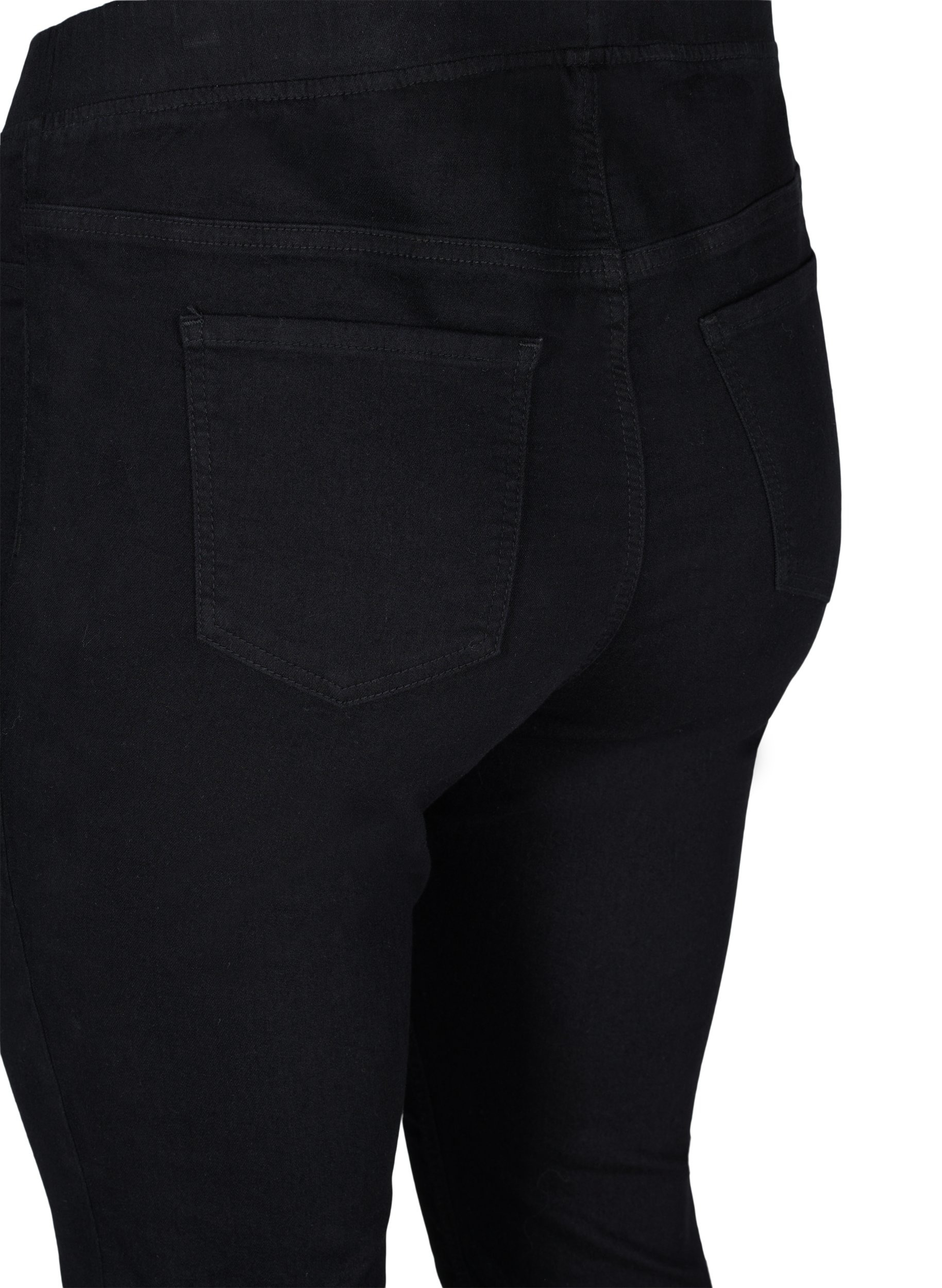 Cotton blend jeggings with back pockets 
