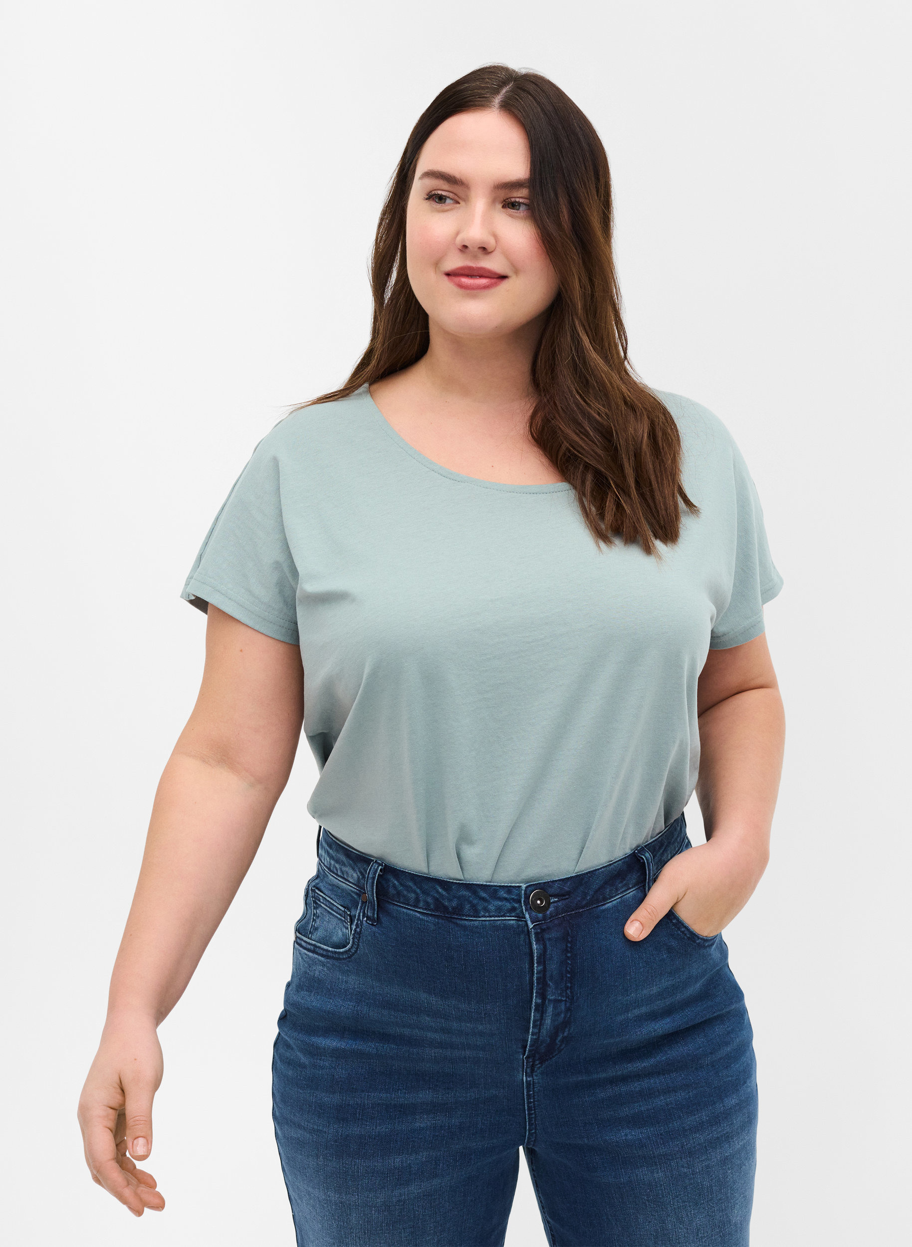 Cotton mix t-shirt, Silver Blue, Model image number 0