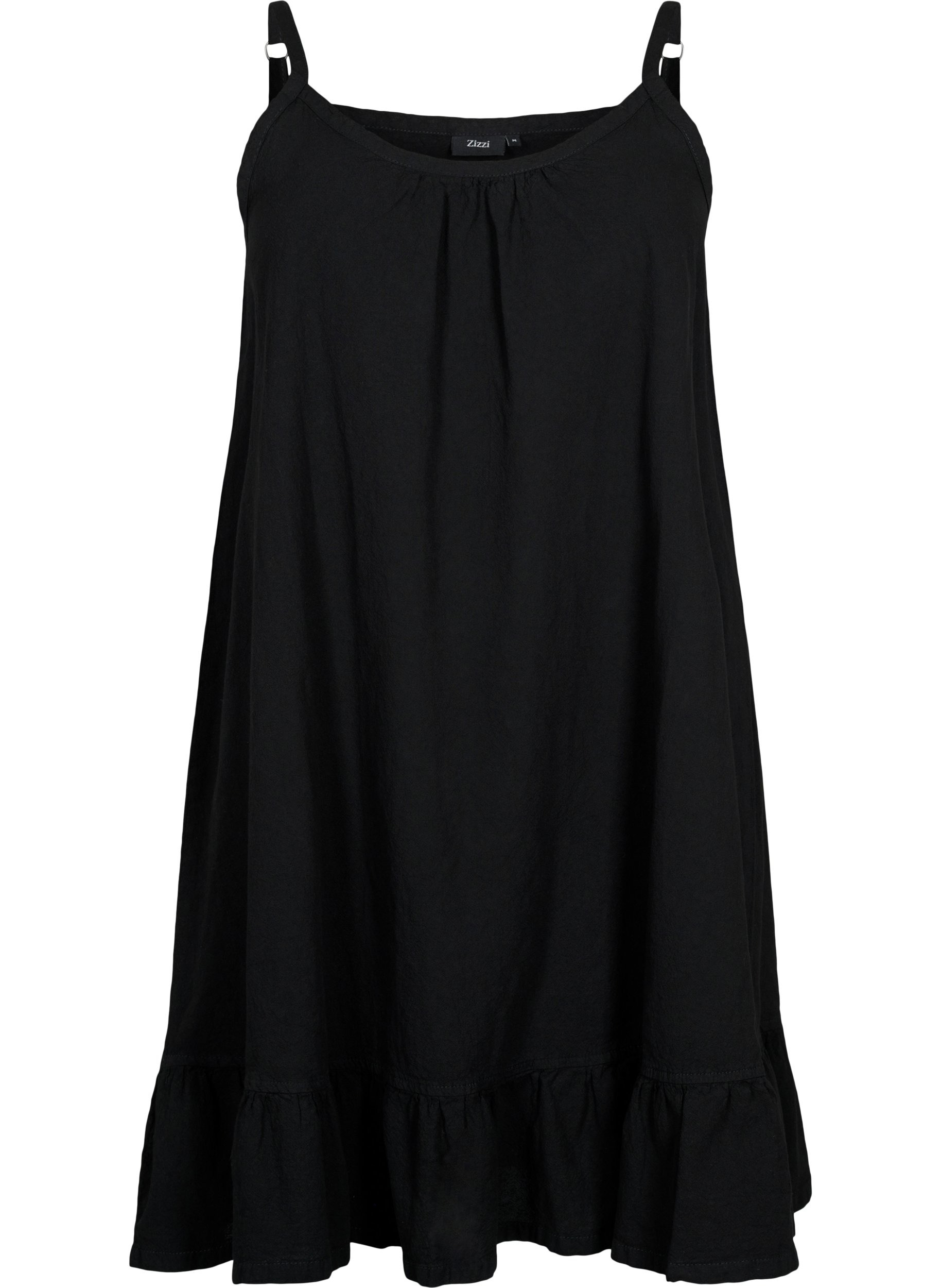 Cotton dress with thin straps and an A 