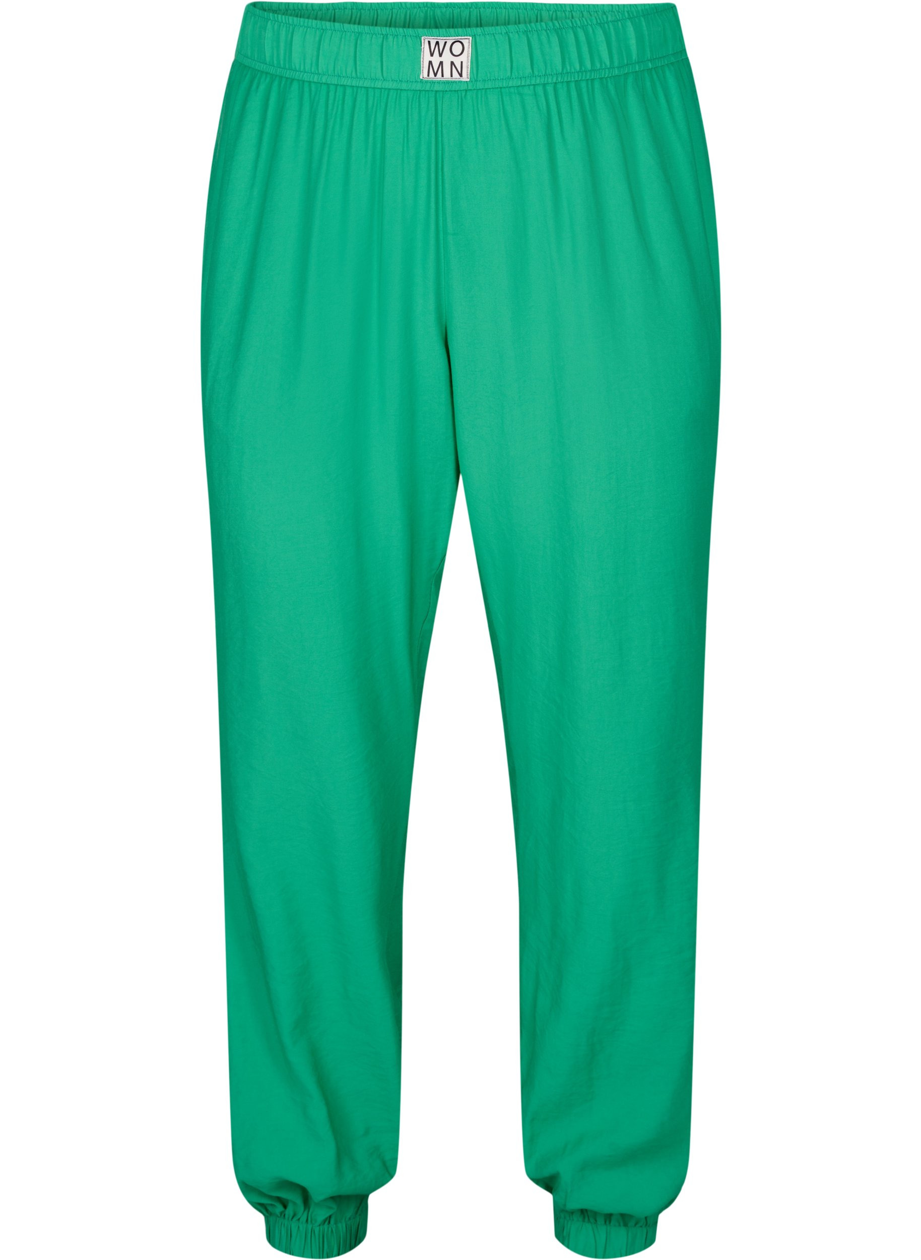 Loose viscose trousers with elastic borders and pockets, Mint, Packshot