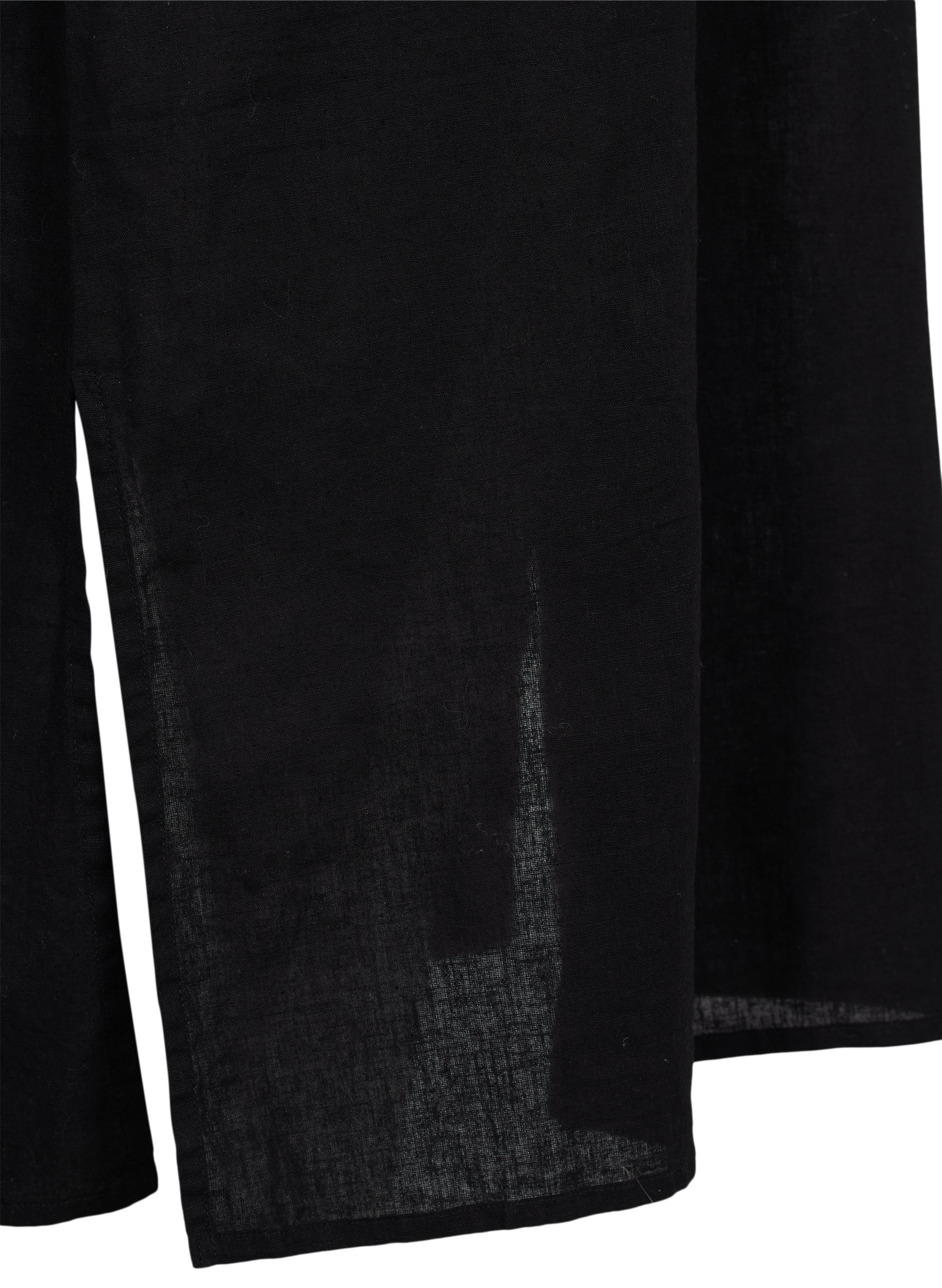 Long short-sleeved shirt dress, Black, Packshot image number 3