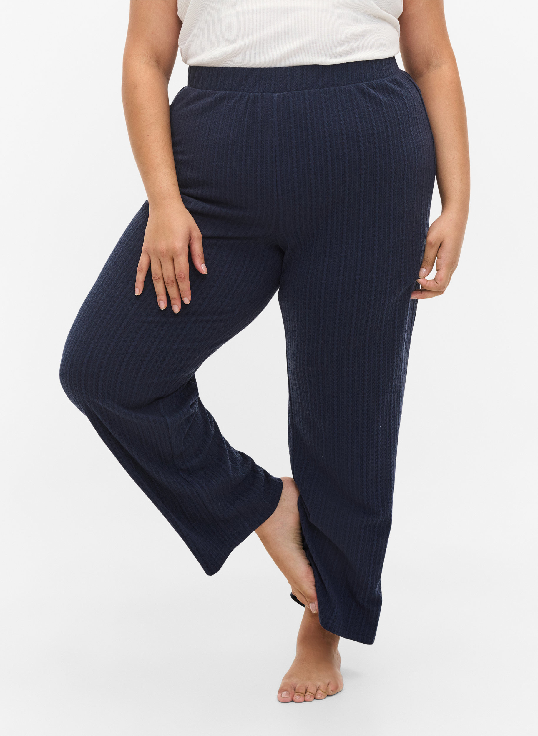 Loose trousers with structure - Blue 