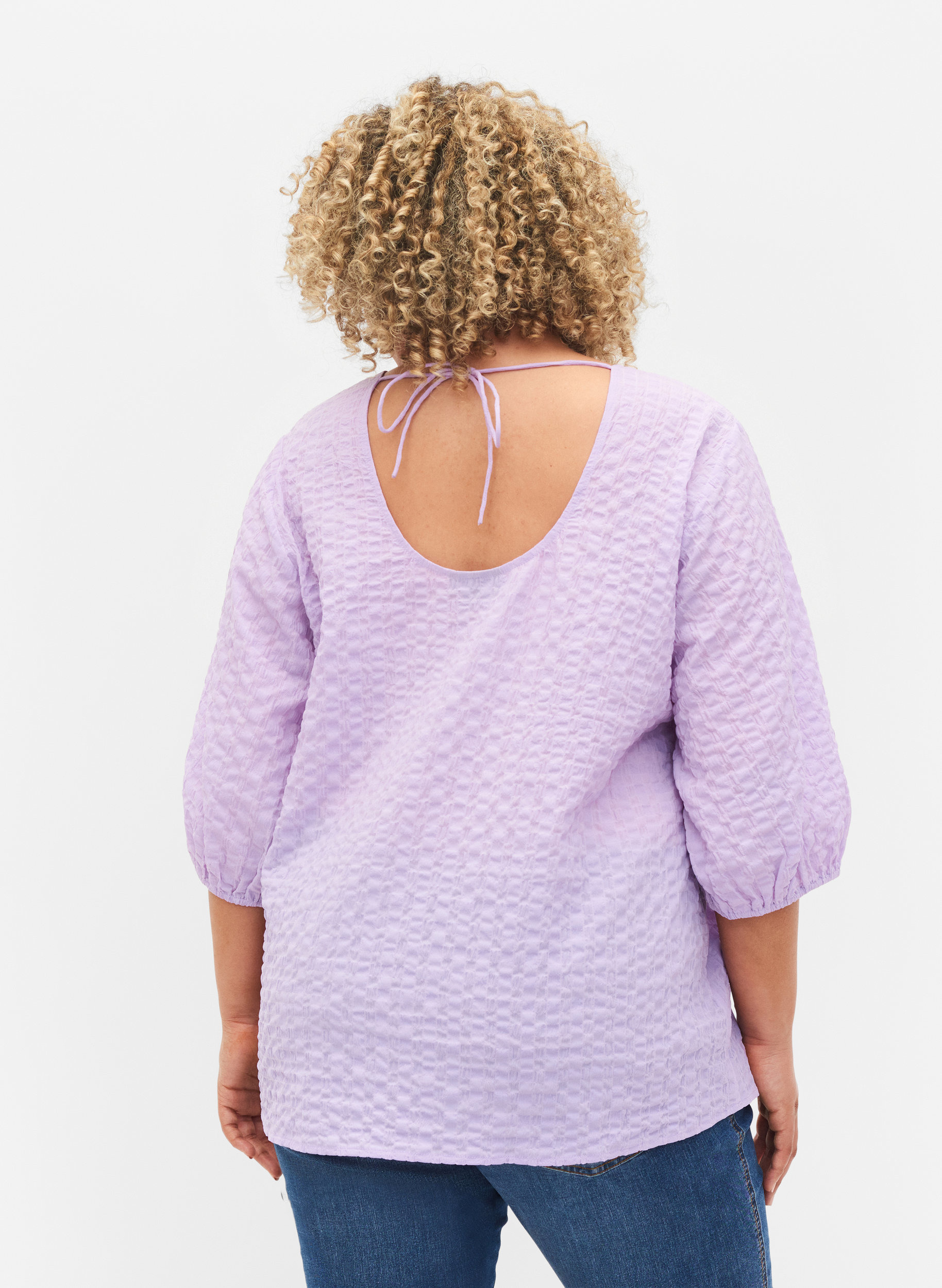Textured blouse with half sleeves 