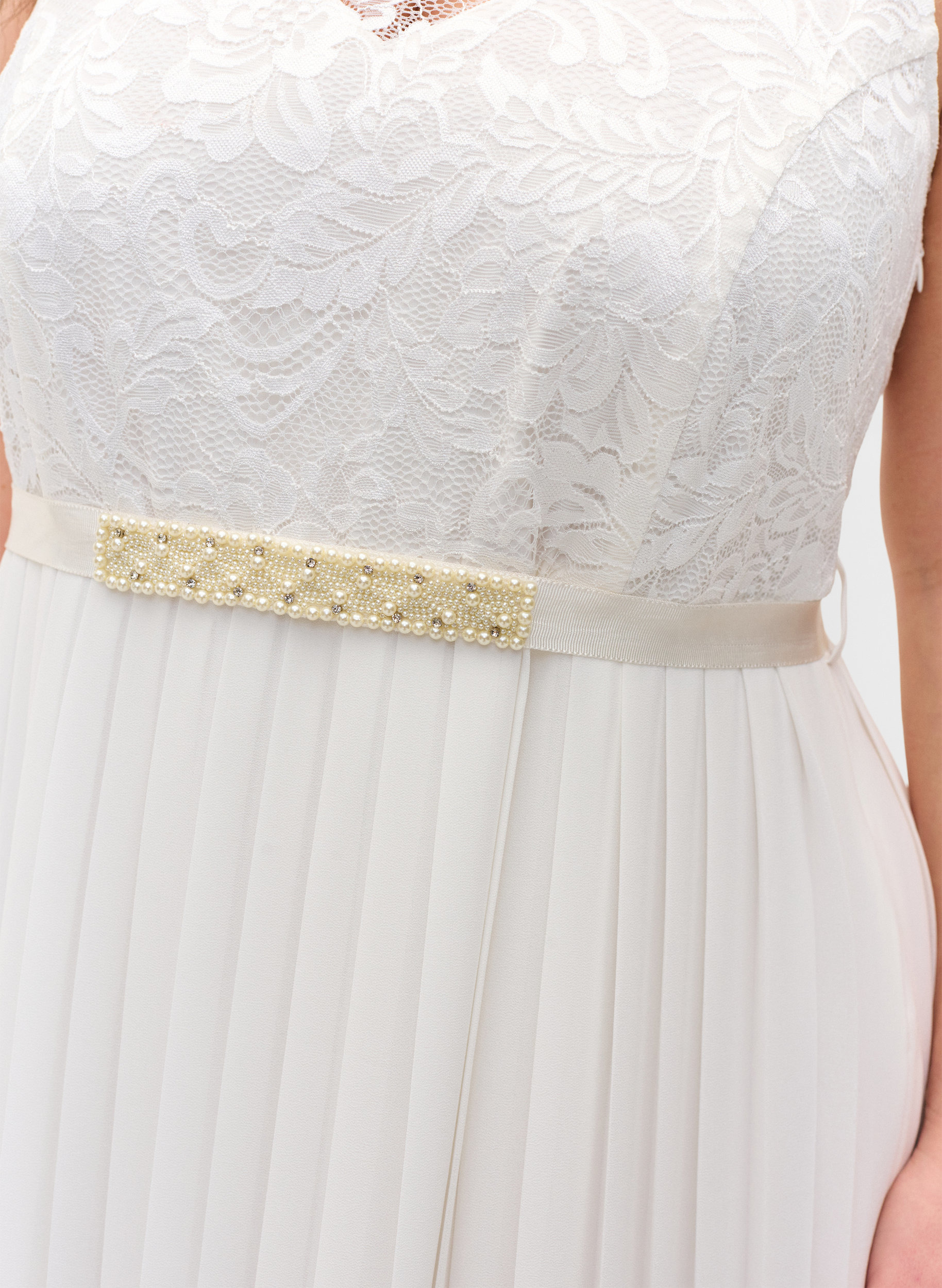Beaded bridal belt, Star White, Model image number 1