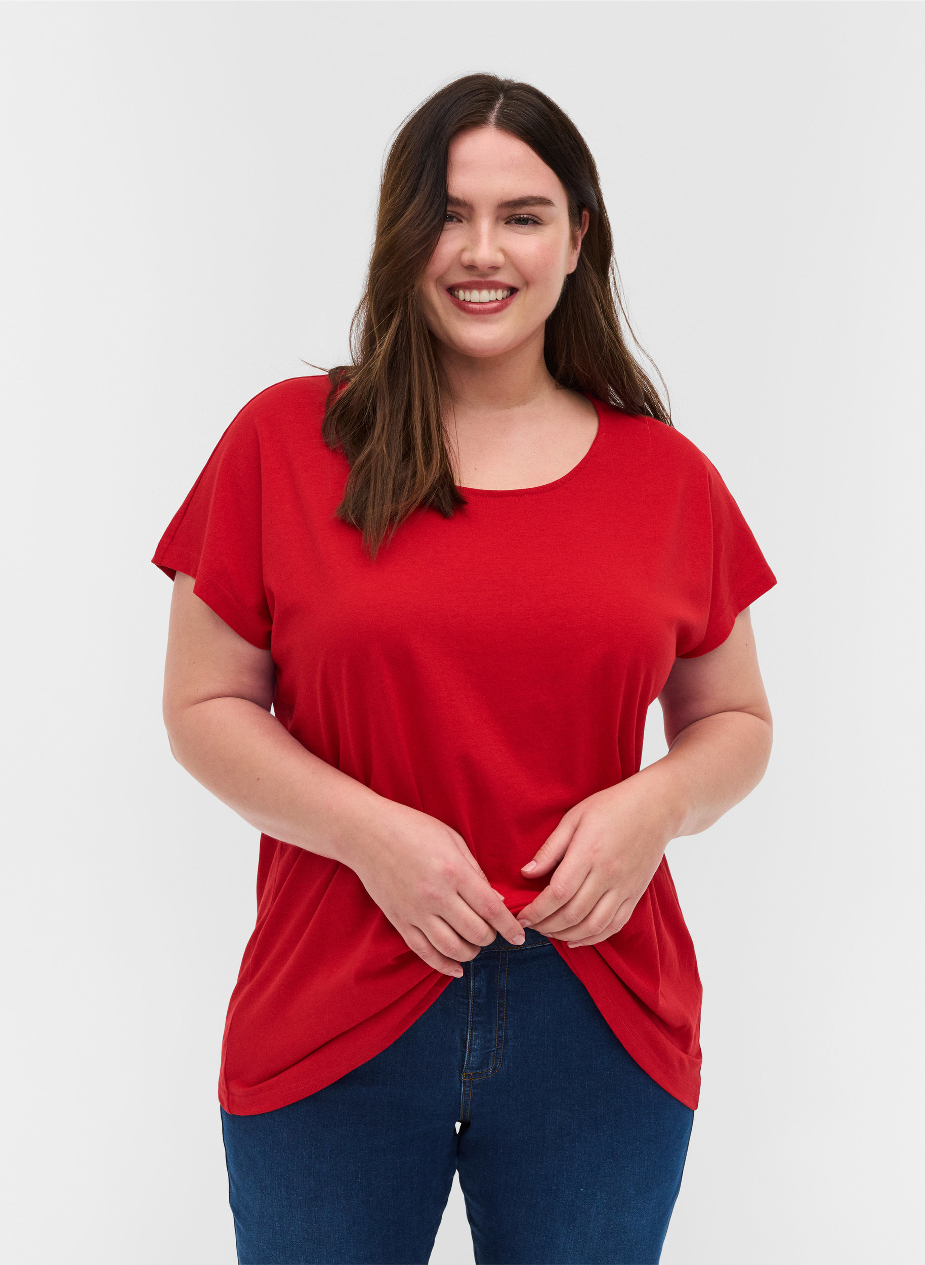 Cotton mix t-shirt, Tango Red, Model image number 0
