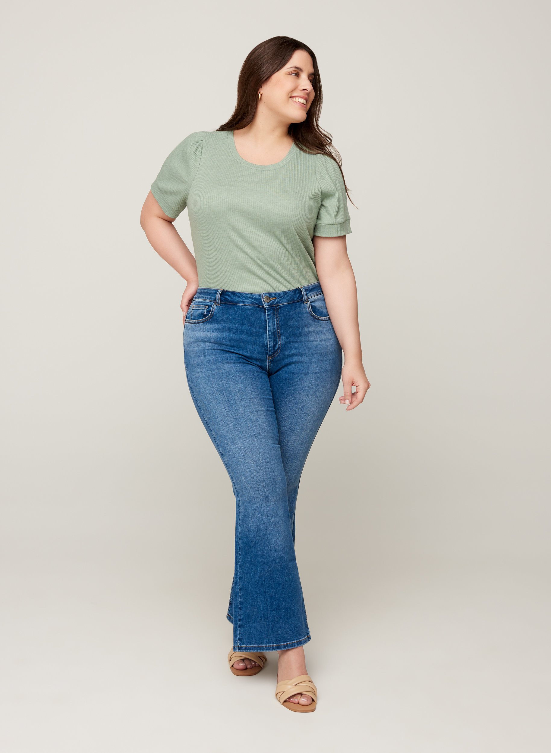 High waisted Ellen bootcut jeans - Blue 