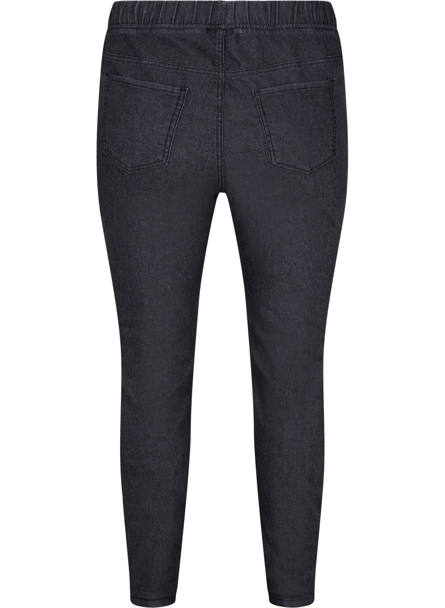 Cotton blend jeggings with back pockets 