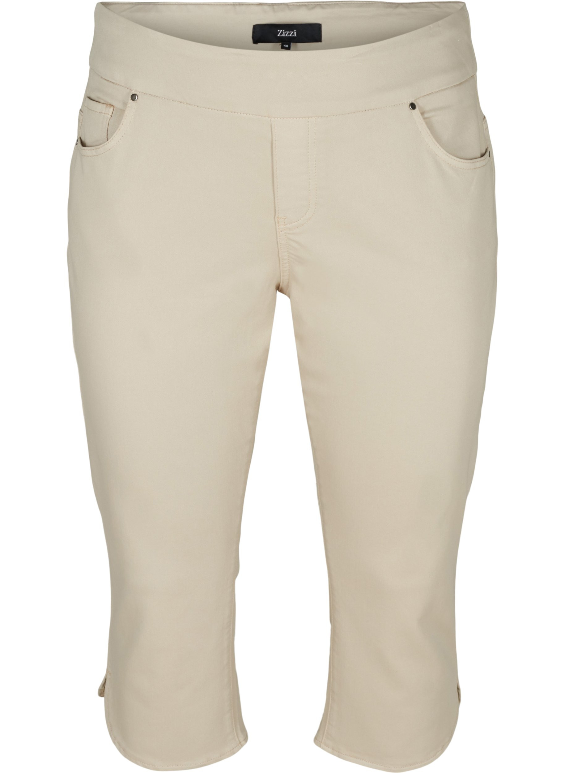 Close fitting cotton blend capris 