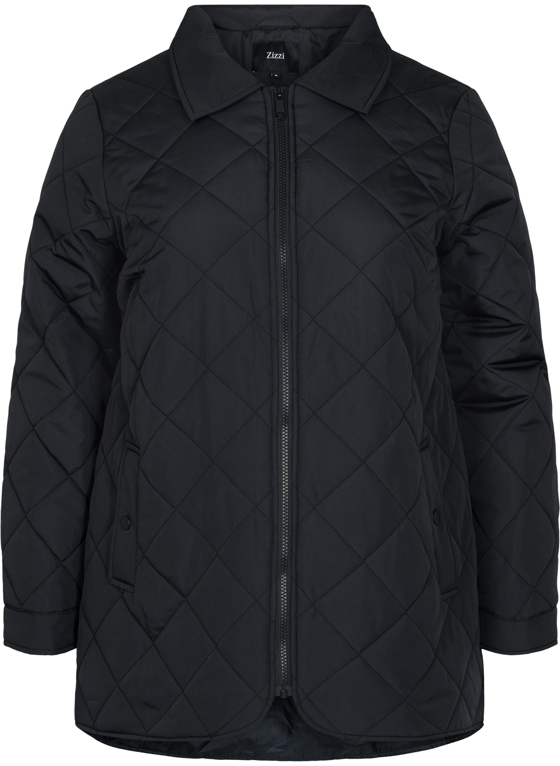 coach black quilted jacket