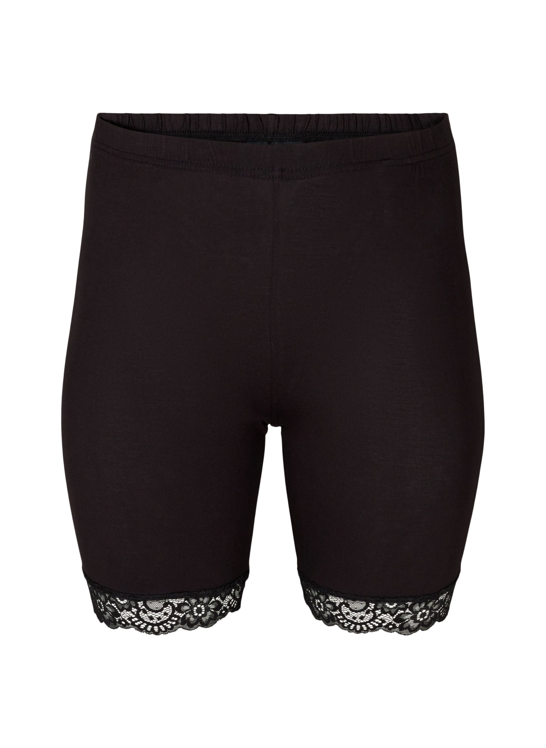 Cycling shorts with a lace trim, Black