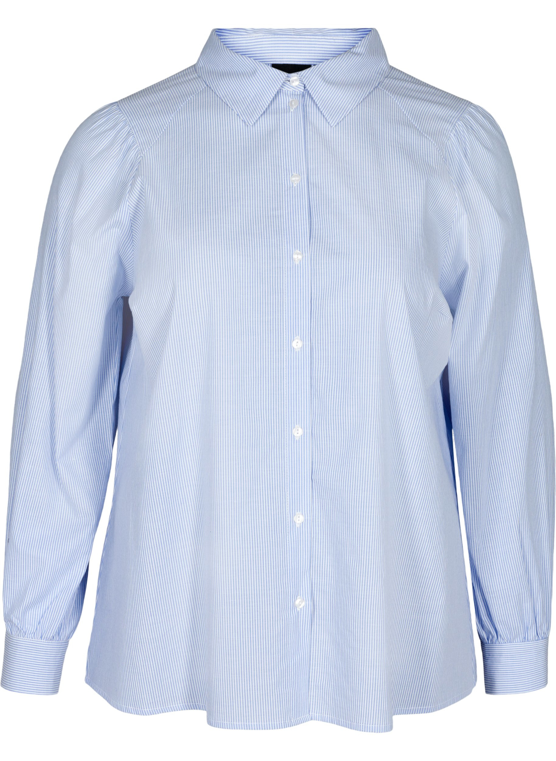 Striped cotton shirt - Light Blue - Sz 