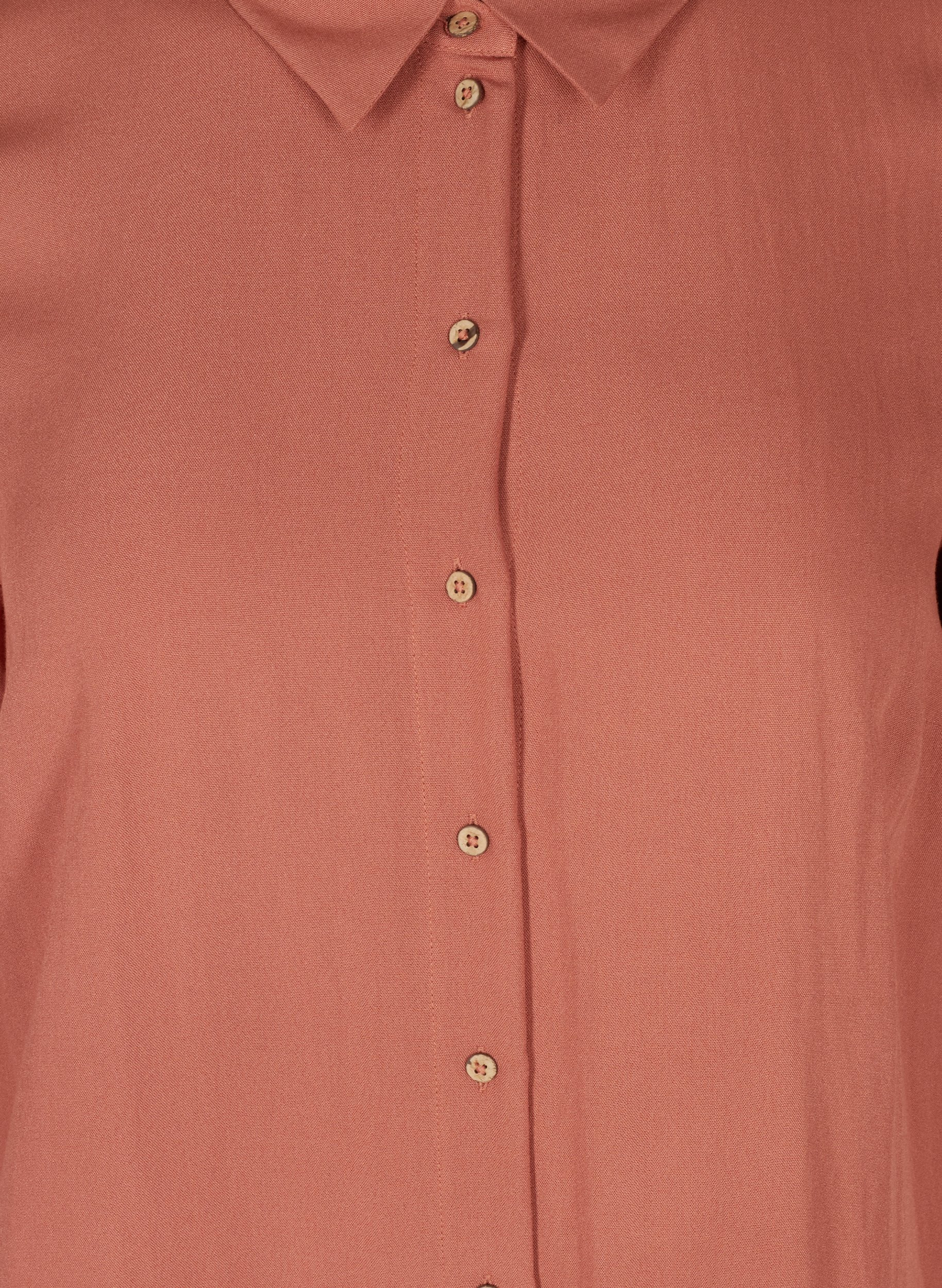 Long shirt dress in viscose - Brown 