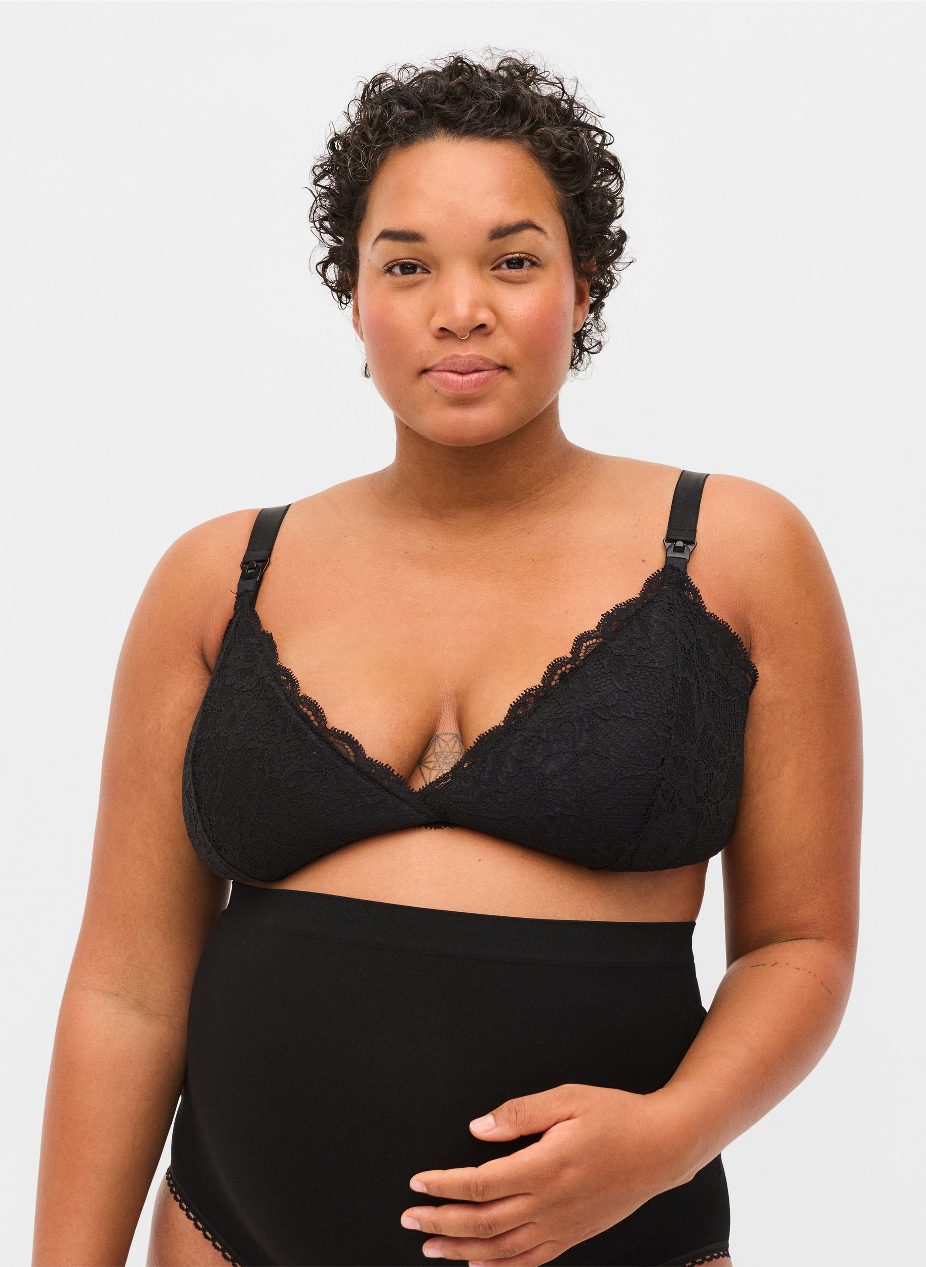 Nursing bra with lace - Black - Sz. 85E 