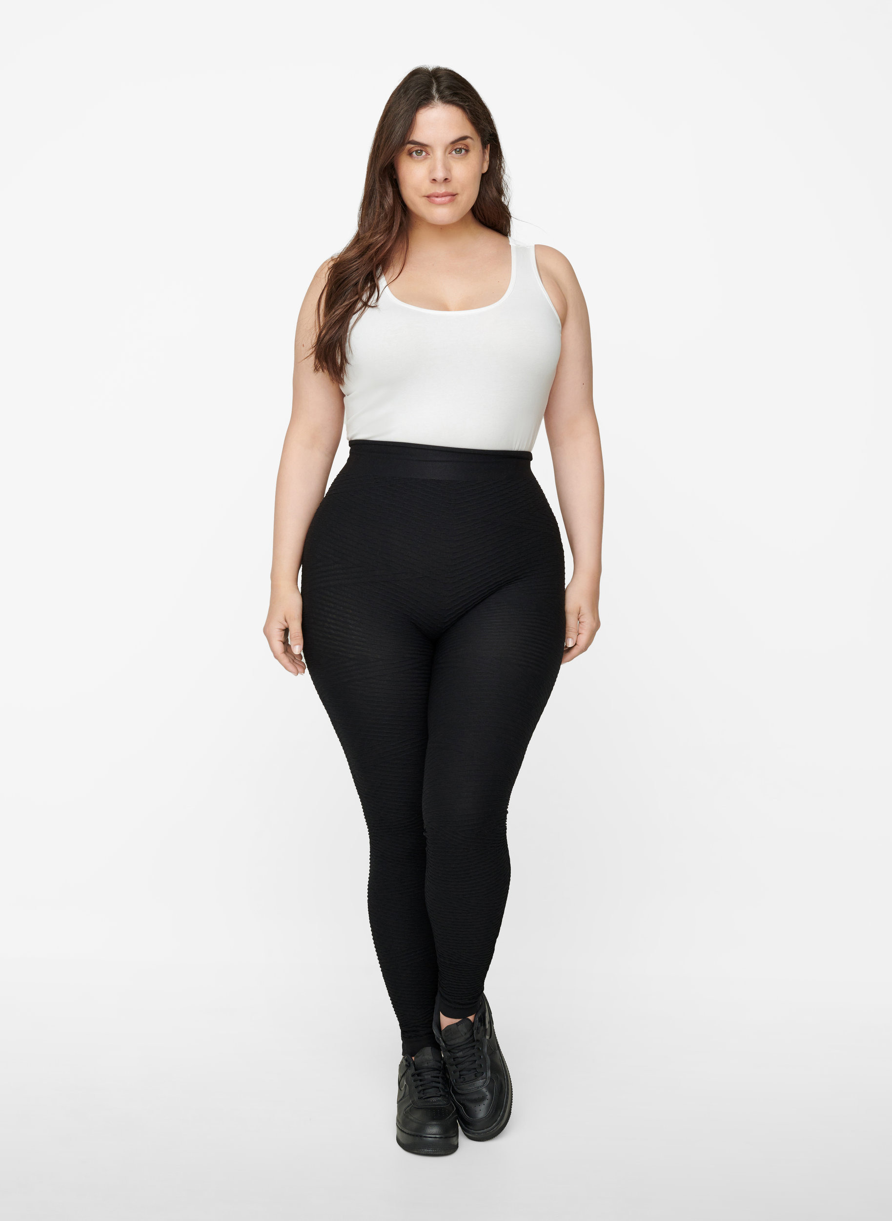 Long elasticated and textured leggings 