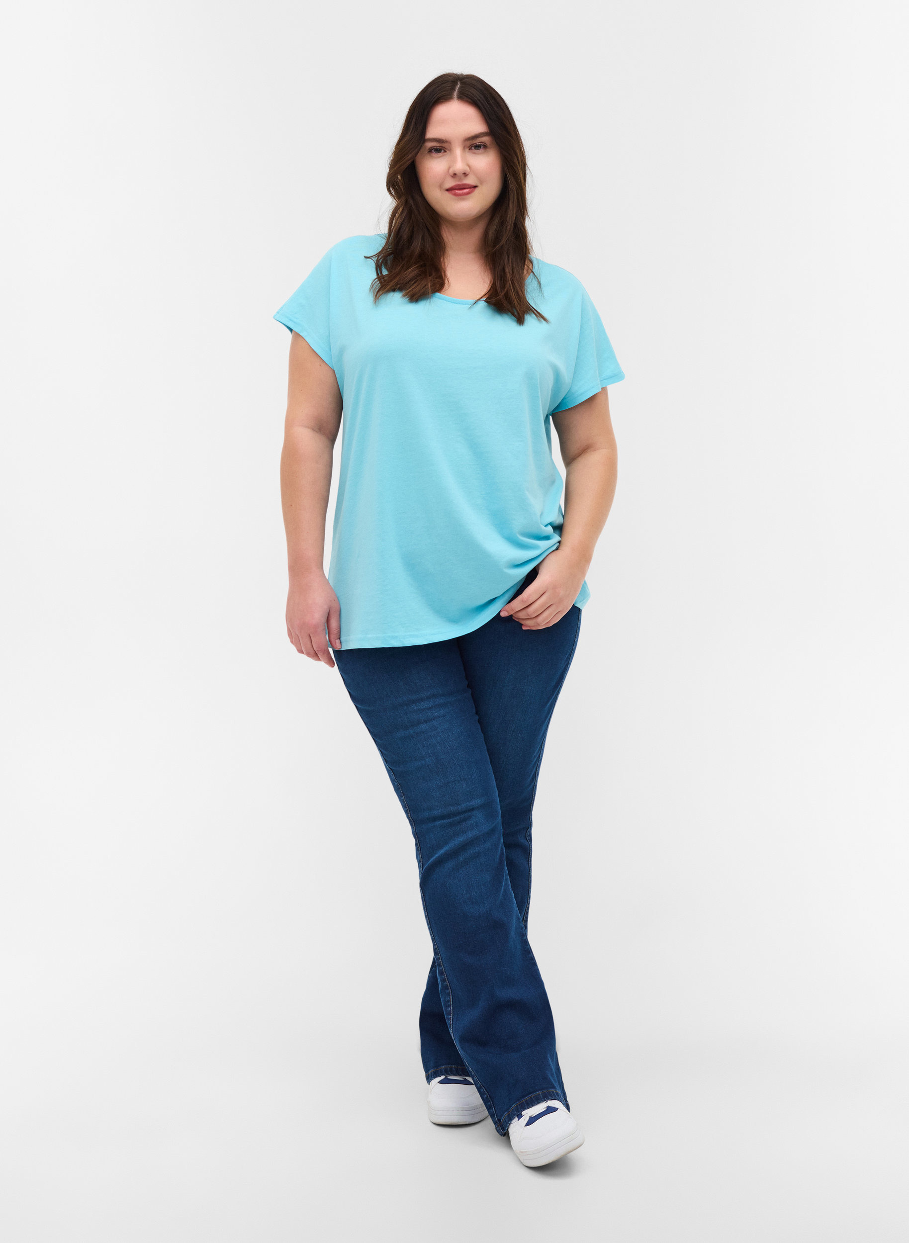 Cotton mix t-shirt, Blue Topaz, Model image number 2