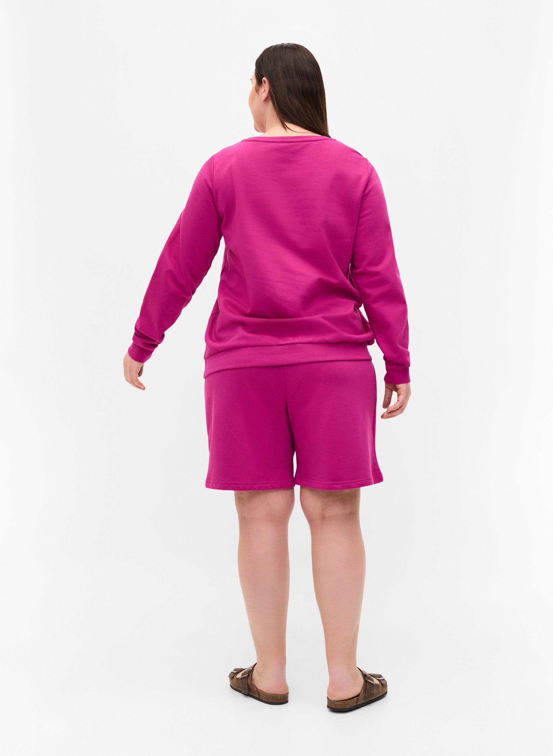Sweat shorts with text print - Purple 
