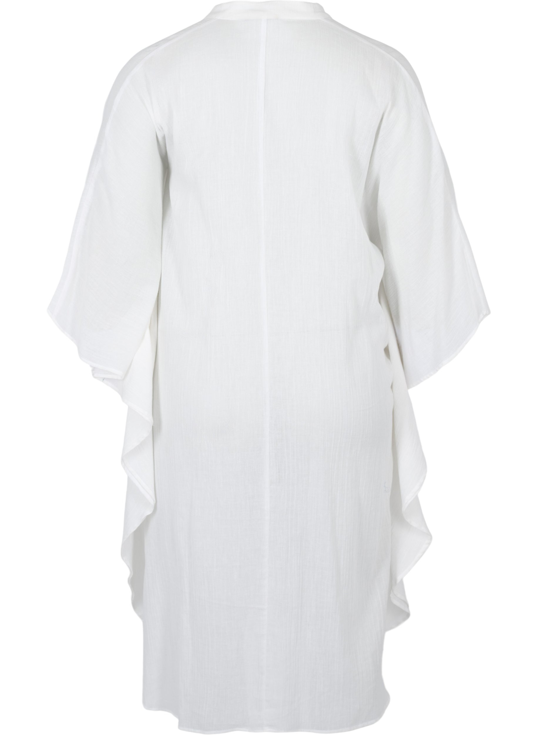 Cotton beach dress with button closure, Bright White, Packshot image number 1