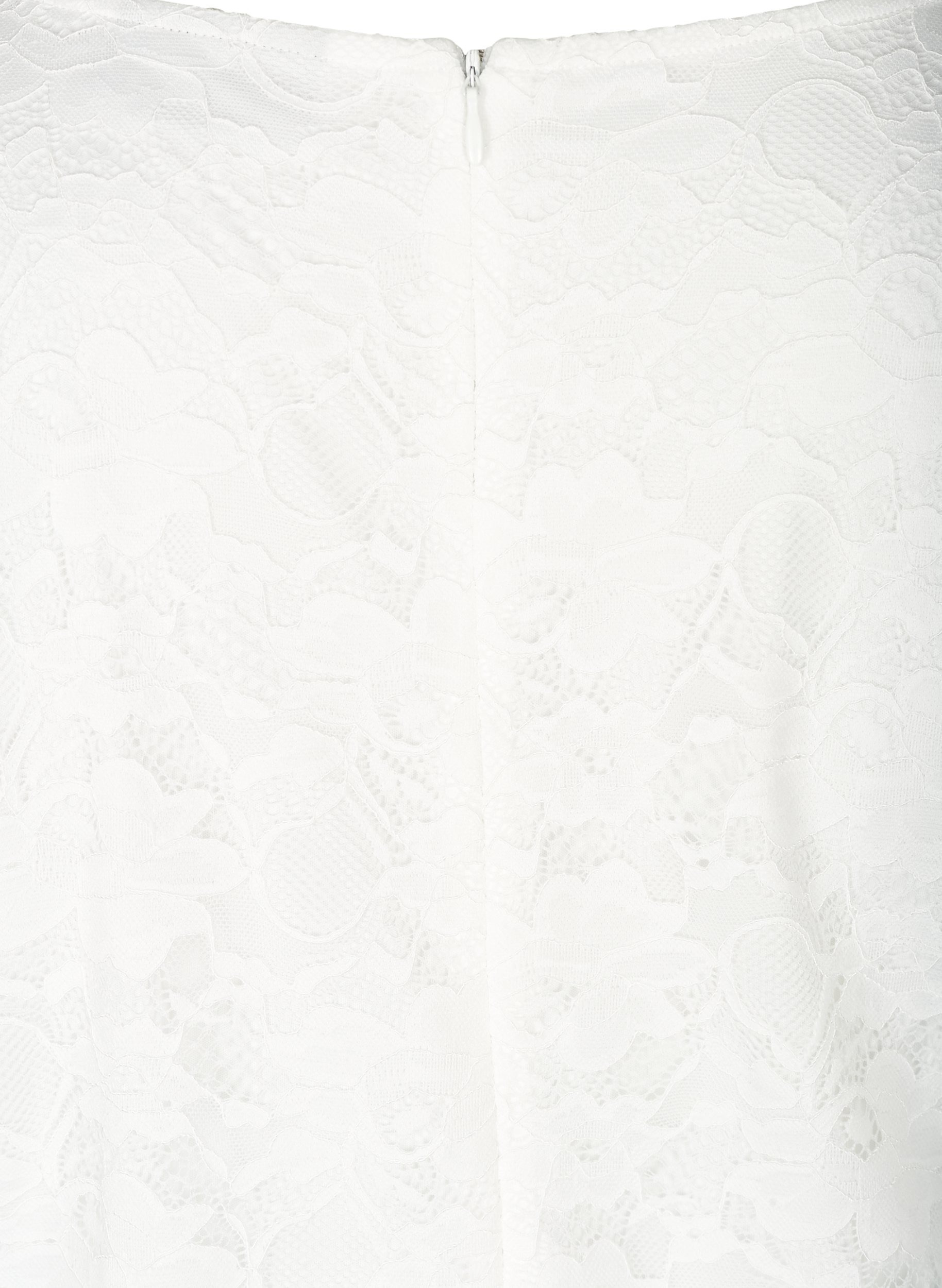 Lace dress with 3/4 sleeves, White, Packshot image number 3