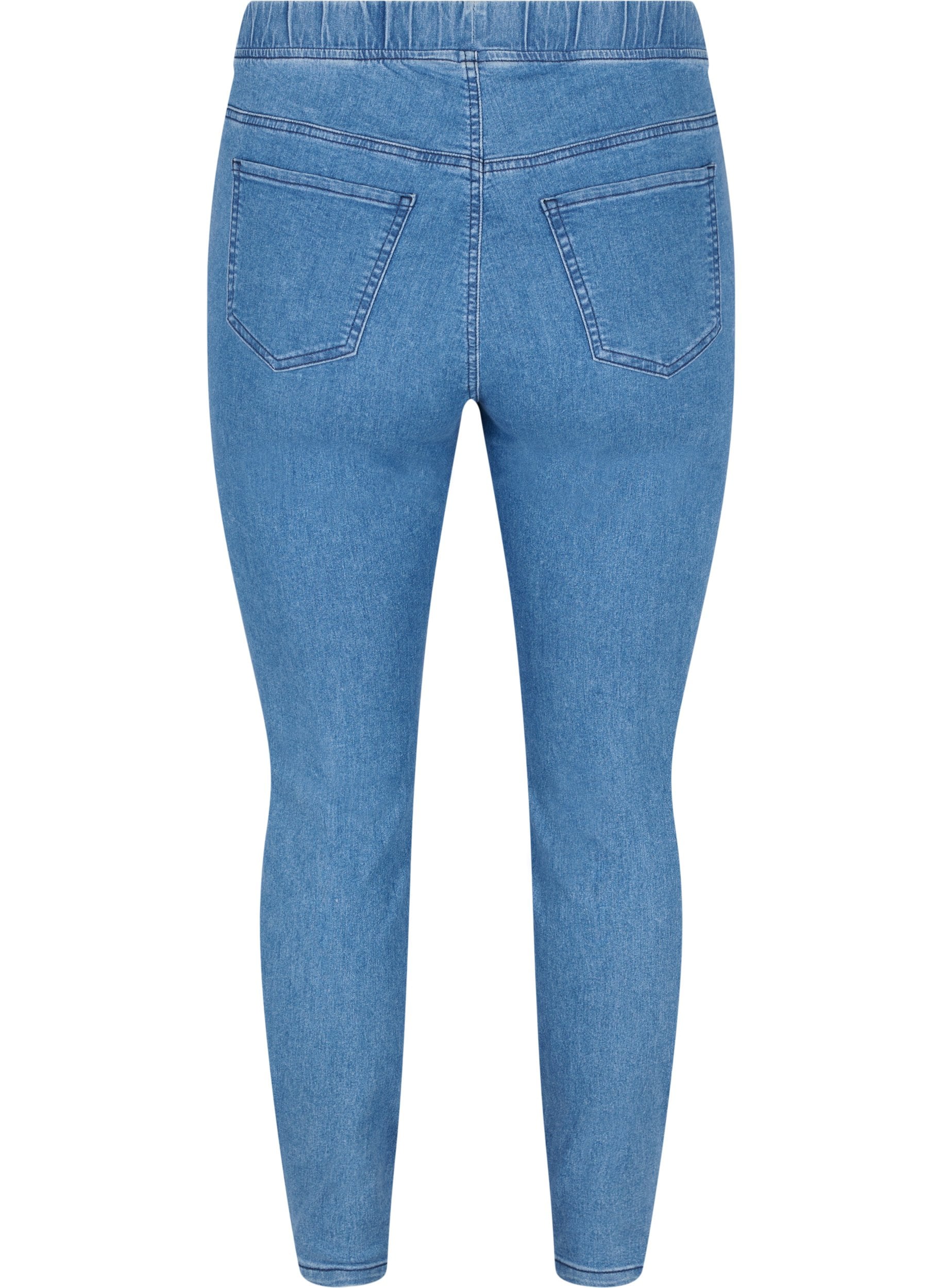 Cotton blend jeggings with back pockets 