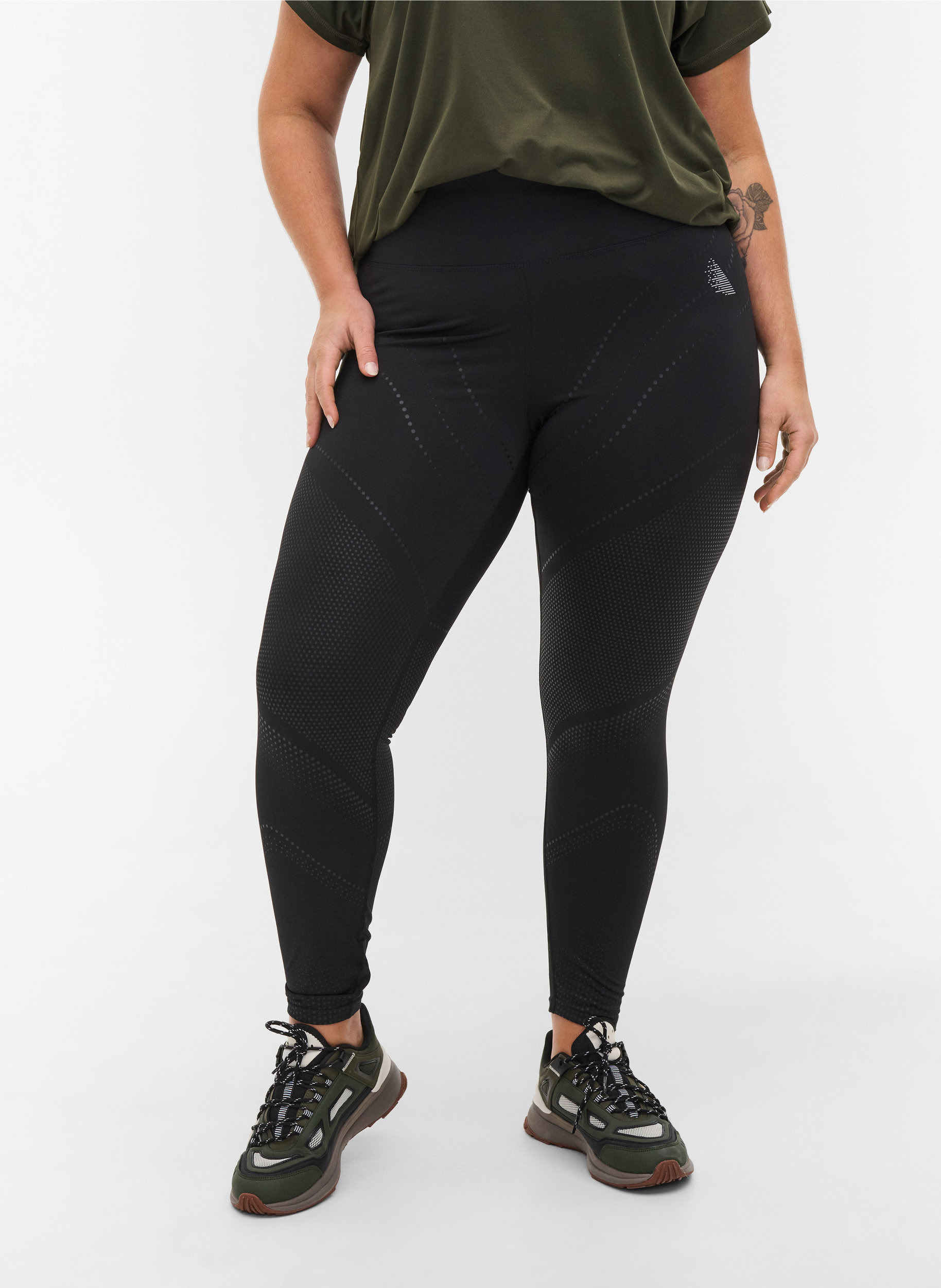 Cropped gym leggings with textured 