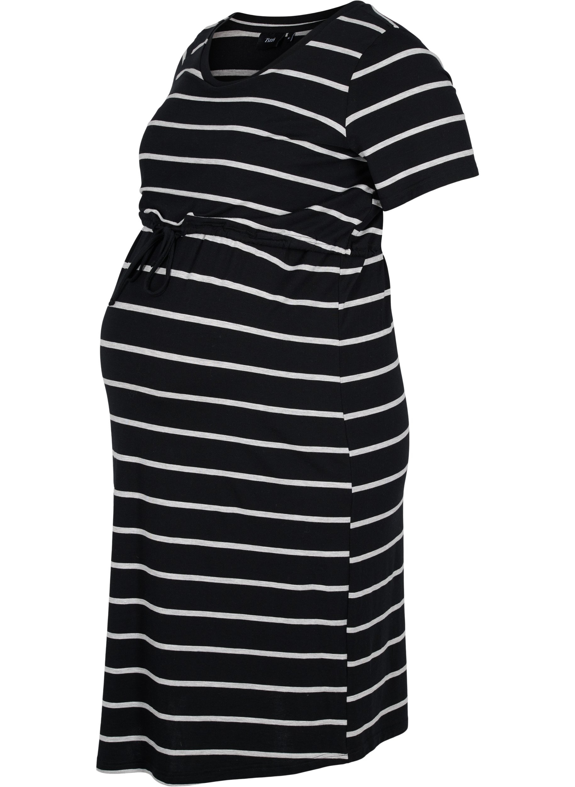 Striped maternity dress in viscose 