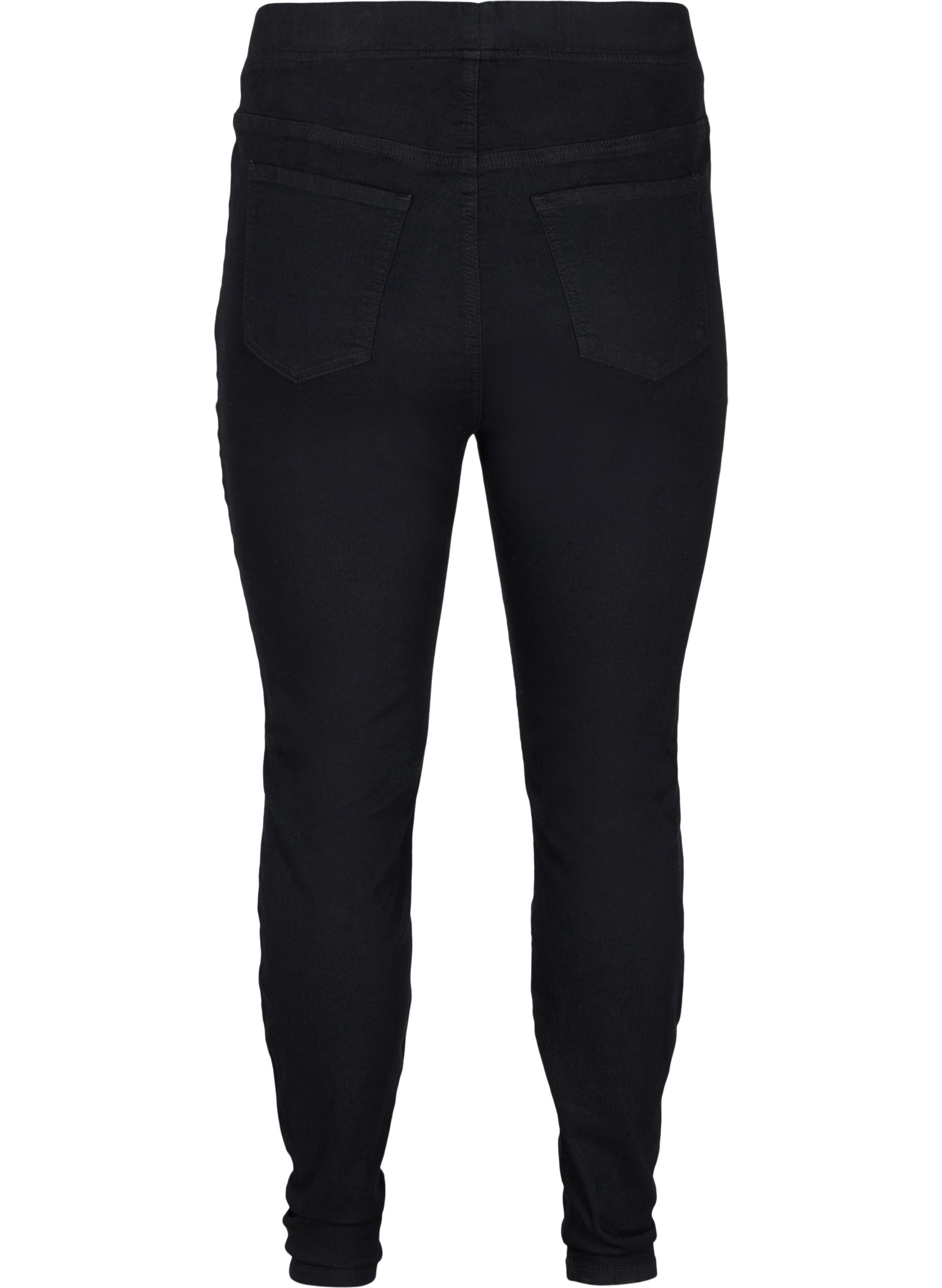 Cotton blend jeggings with back pockets 