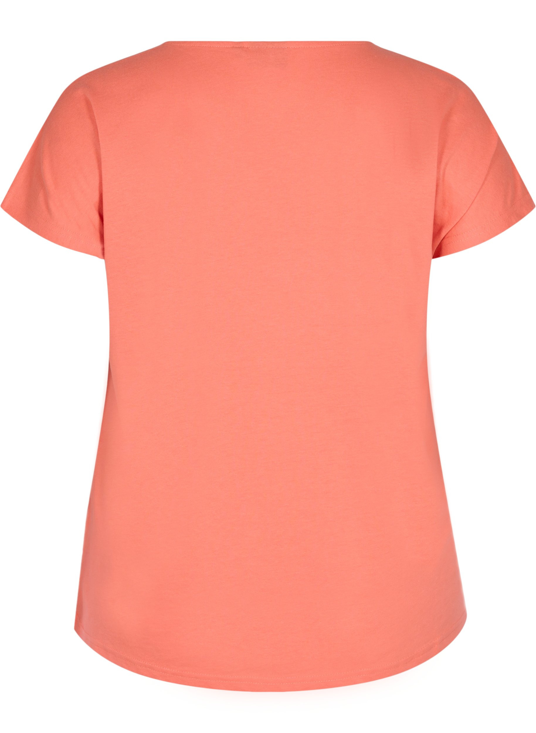Cotton mix t-shirt, Living Coral, Packshot image number 1