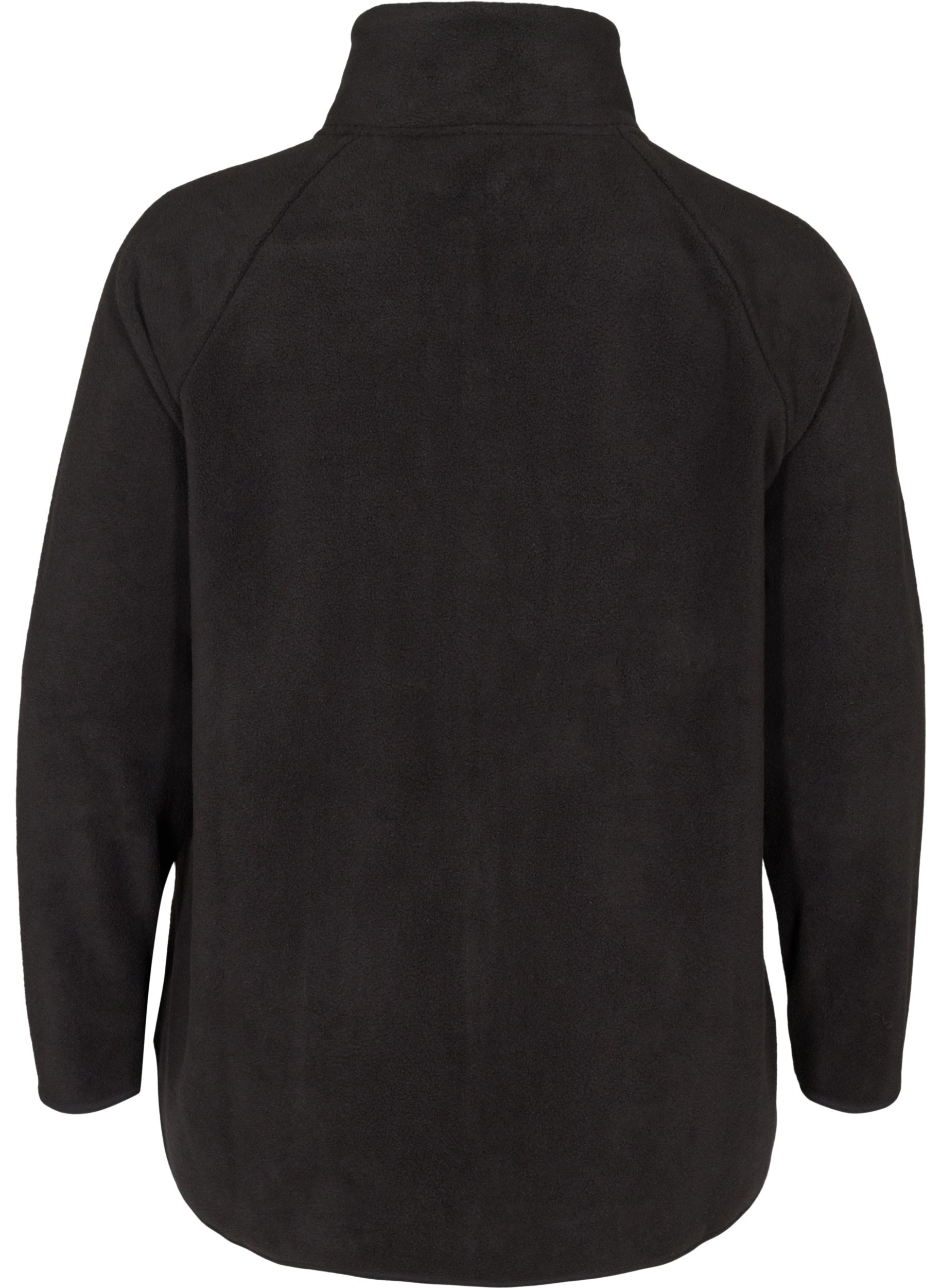 Fleece cardigan with a zip, Black, Packshot image number 1