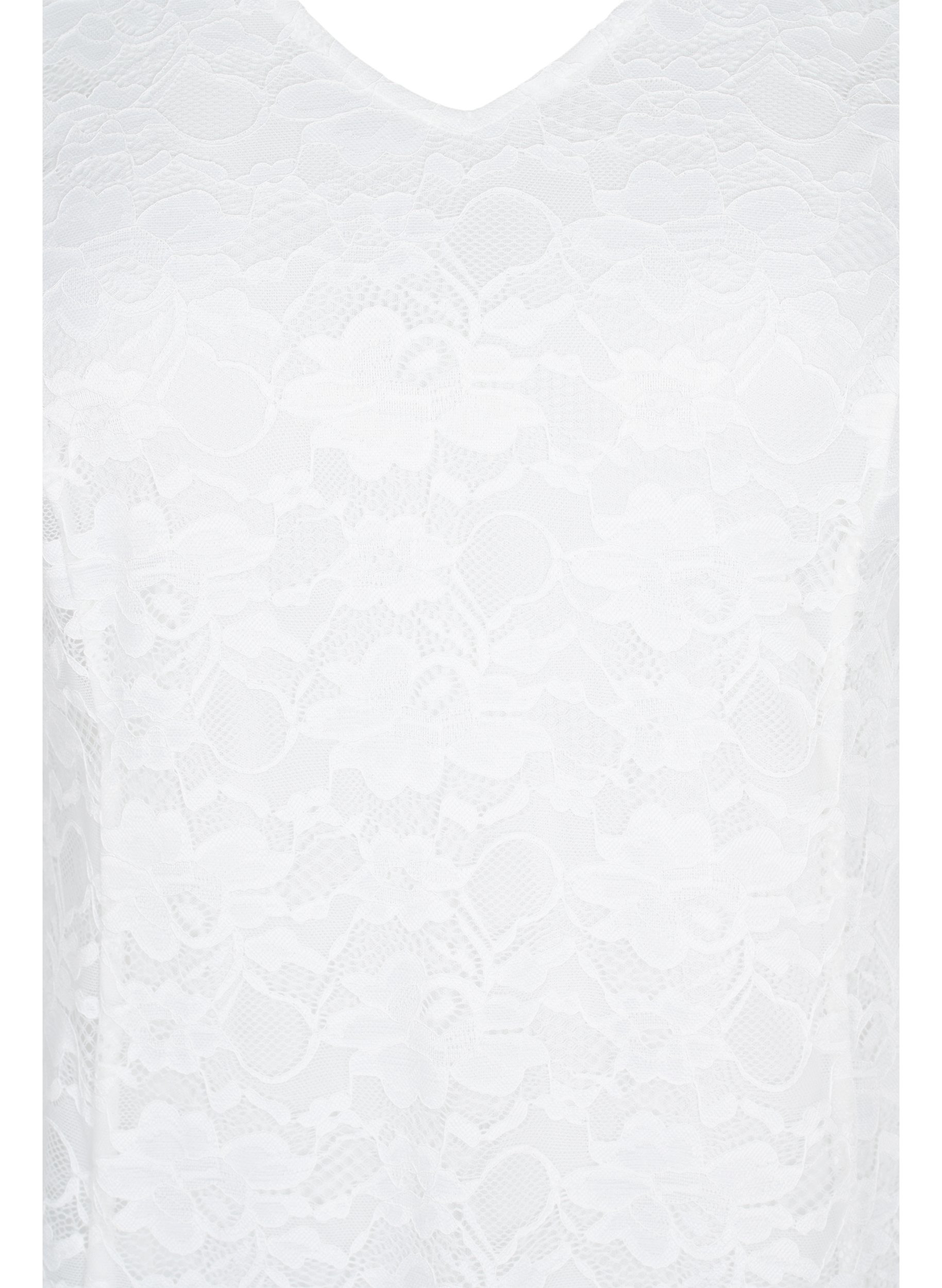 Lace dress with 3/4 sleeves, White, Packshot image number 2