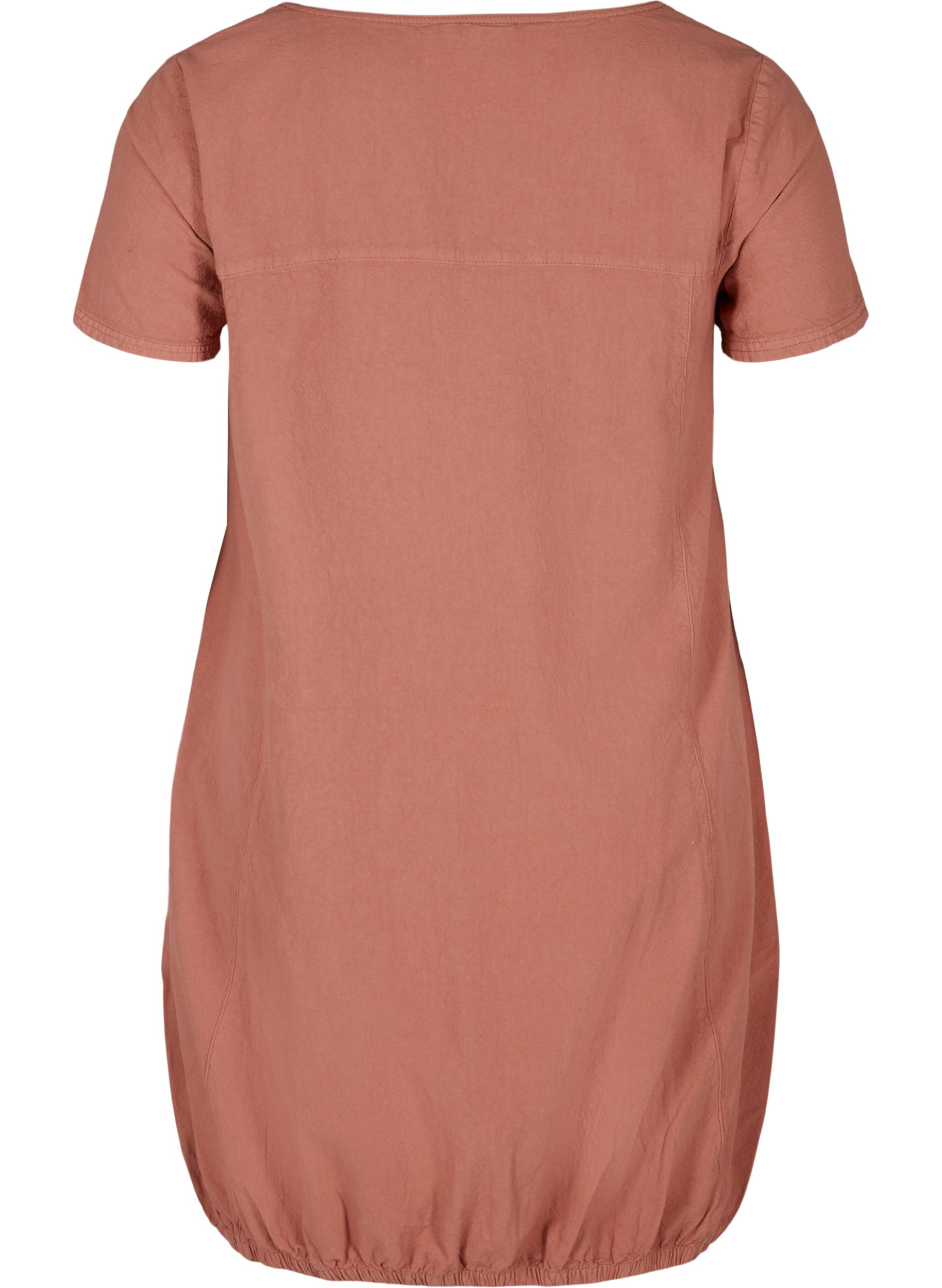 Short-sleeved cotton dress, Canyon rose, Packshot image number 1