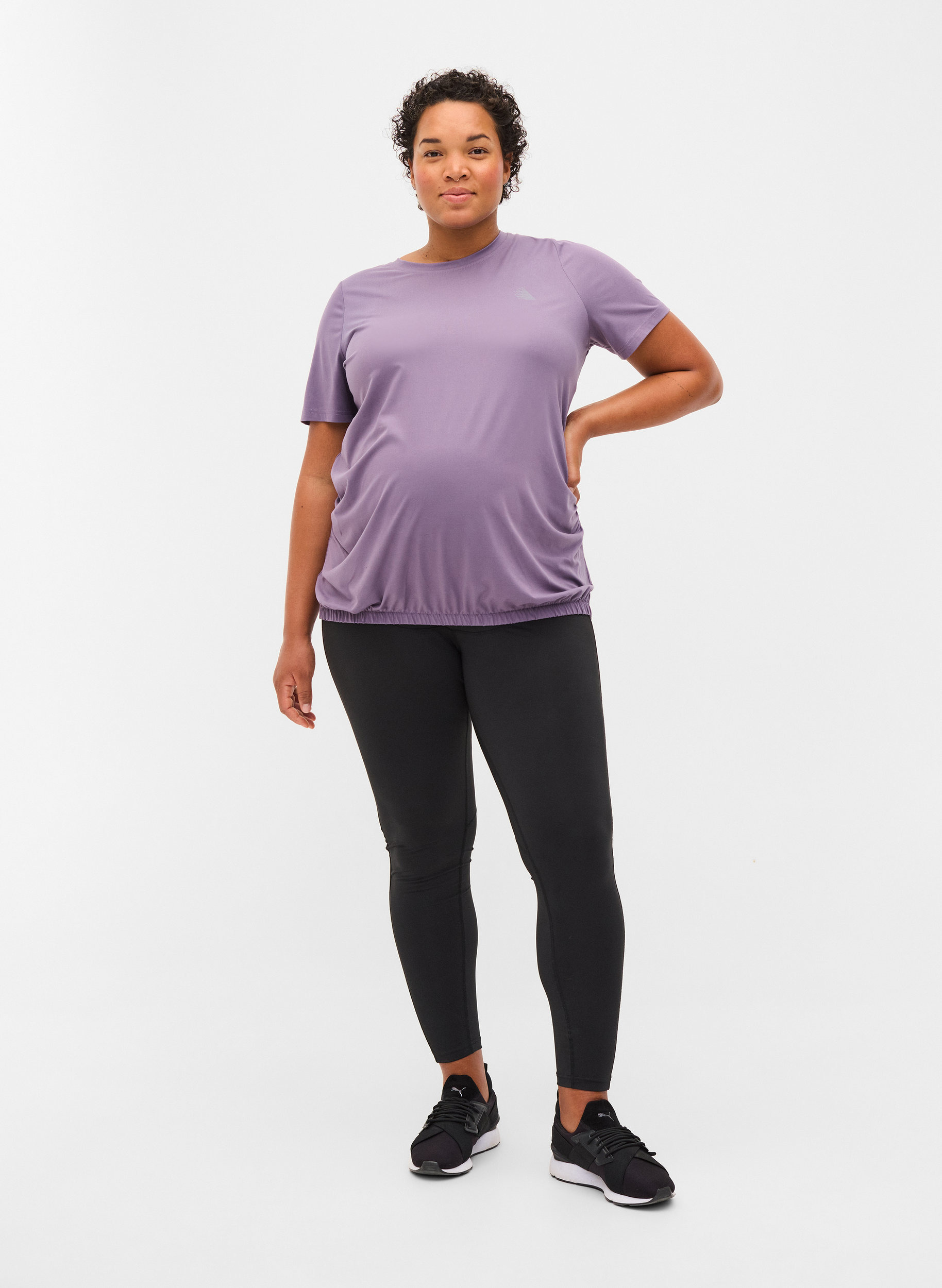 Maternity gym t-shirt - Purple - Sz. 42 